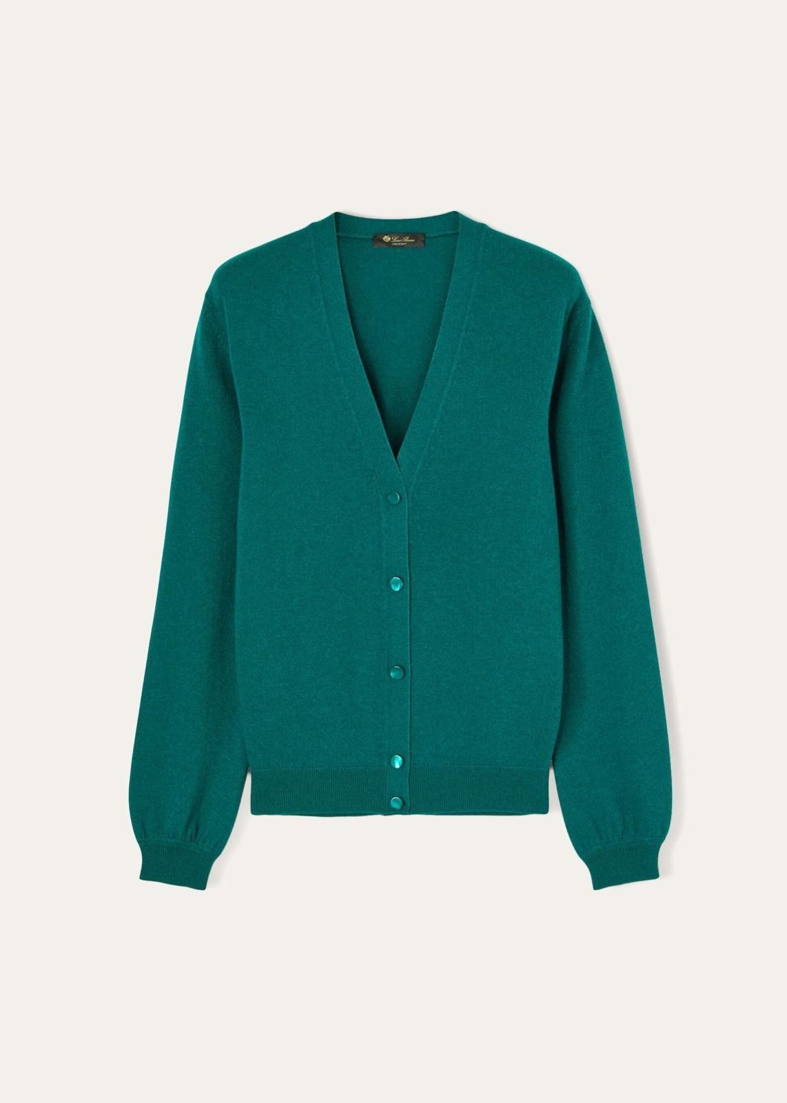 Loro Piana o1srvl11e0824 Ica Cashmere Silk Cardigan in Sea Green Size XL / US 12-14 / IT 48-50 - 1 Thumbnail