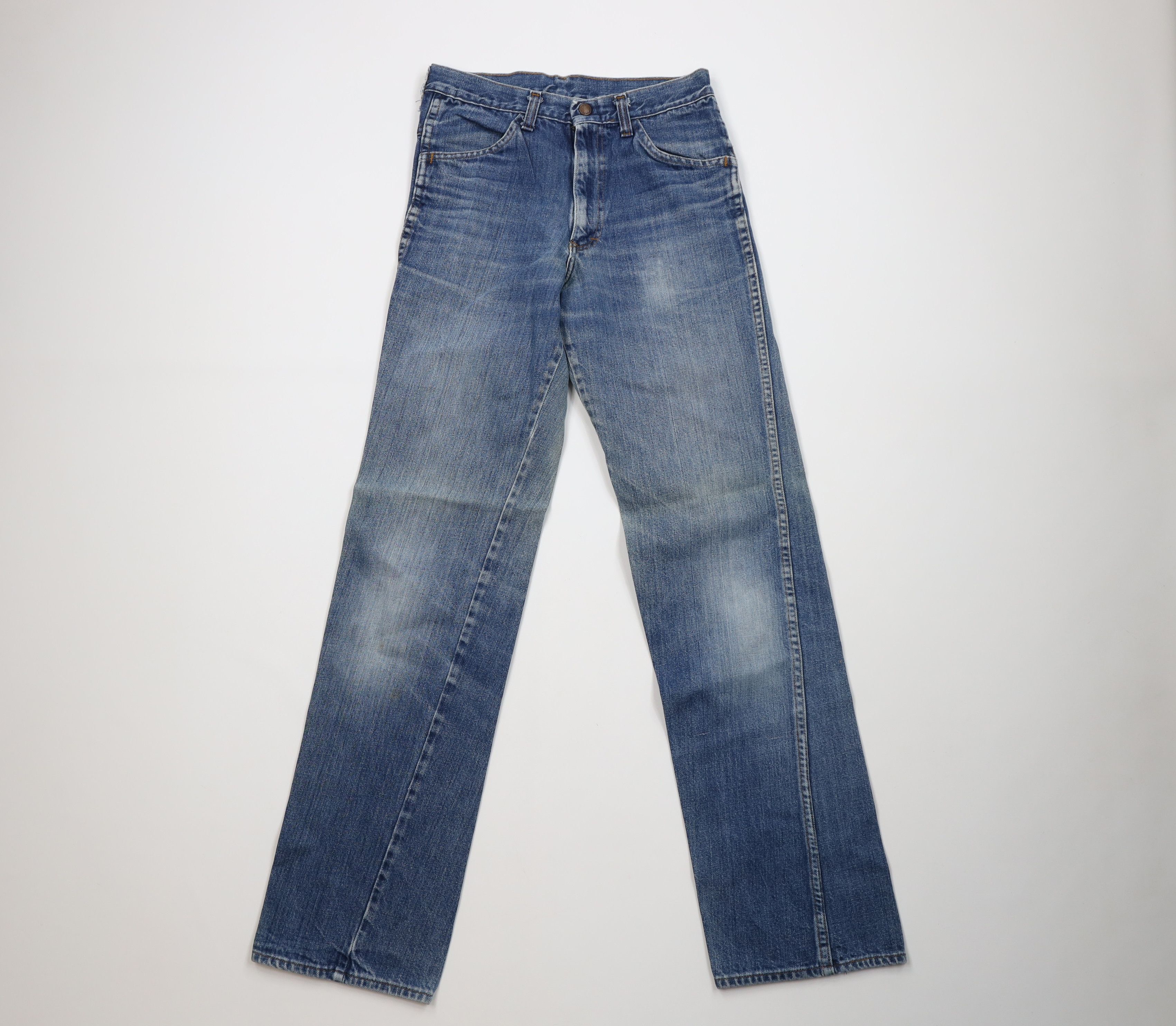 Vintage Vintage 70s Streetwear Straight Leg Denim Jeans Blue Cotton Size 27" / US 4 / IT 40 - 1 Thumbnail