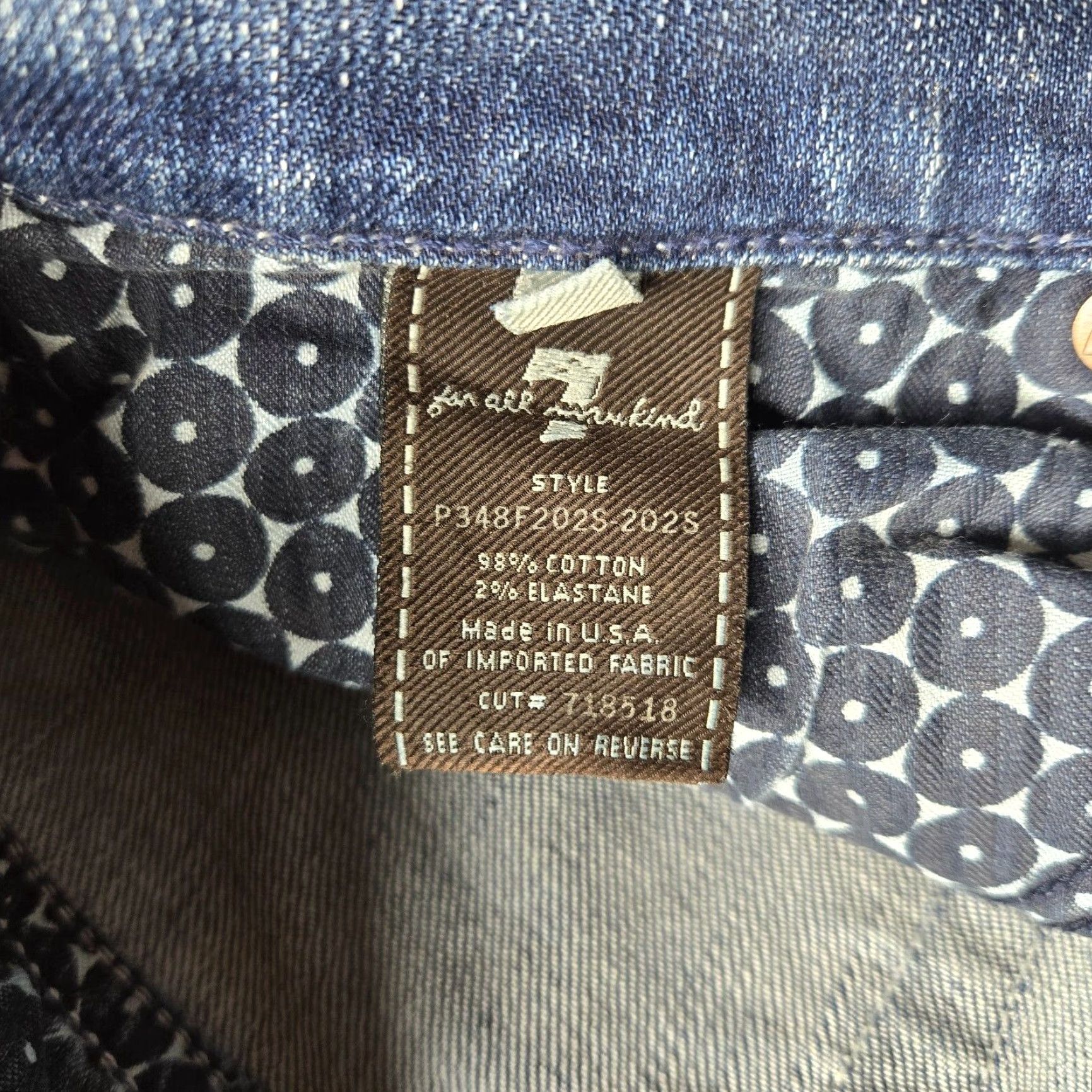 7 For All Mankind 7 For All Mankind Jeans Blue Denim Cotton Straight Leg Regular Fit Women's 29 Size 29" - 4 Thumbnail