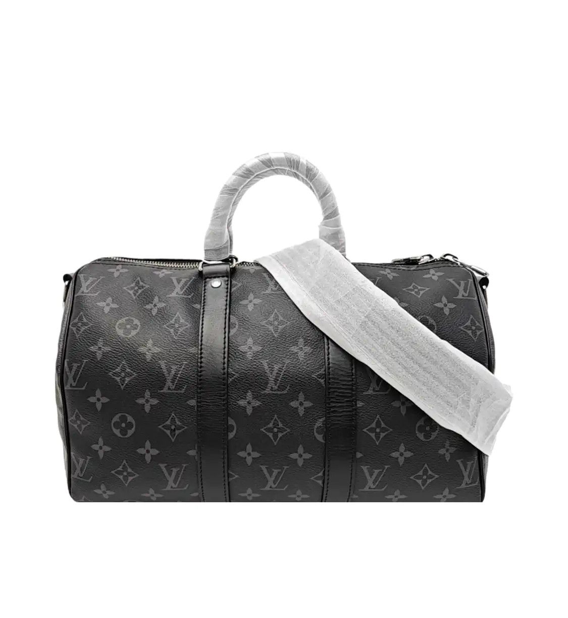 Louis Vuitton Keepall 35 Black Coated Canvas Monogram Black Samurai Shoulder Bag, Men's