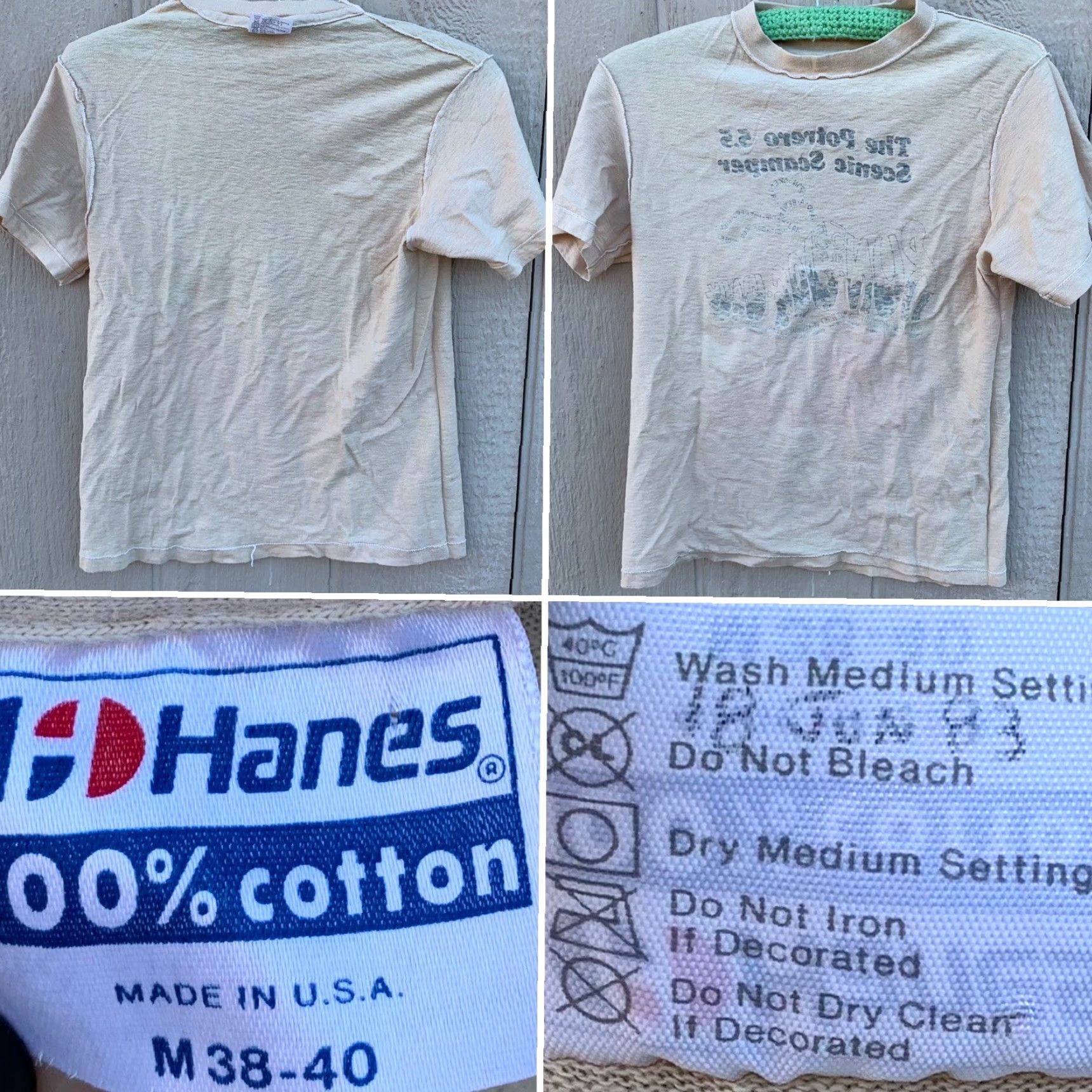 Hanes vintage Hanes The Potrero 5.5 Scenic Scamper Run Jog Walk t-shirt Beige M 80s Graphic Tee Mens Shirt Short Sleeve Vintage 1980s 80s Size US M / EU 48-50 / 2 - 7 Thumbnail