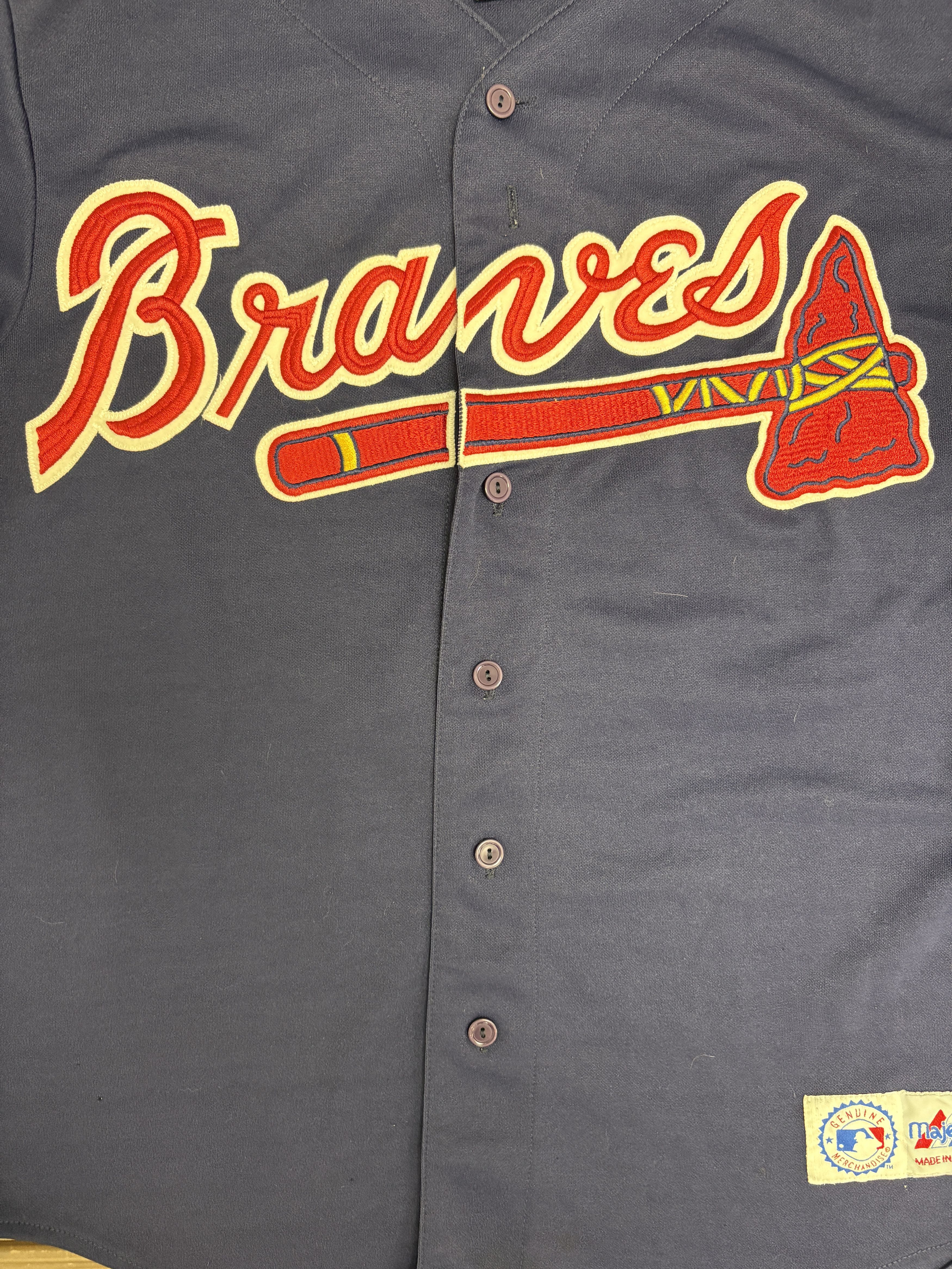 Majestic Atlanta Braves David Justice Vintage Blue Baseball Jersey Size US M / EU 48-50 / 2 - 2 Thumbnail