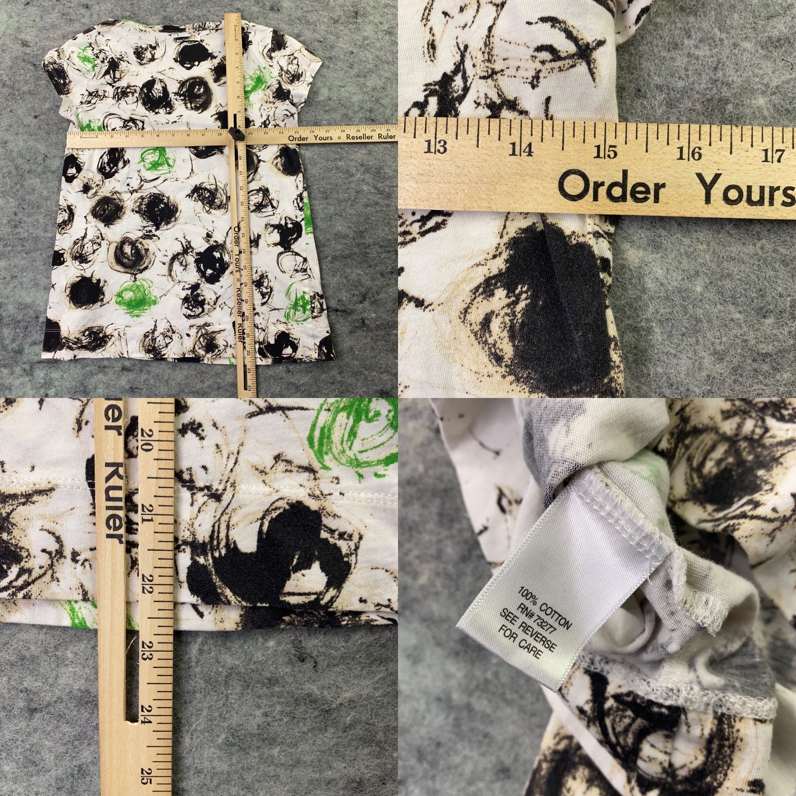 Vintage Simply Vera Womens Shirt Top Abstract Art Beige Round Neck Cap Sleeve XS Size XS / US 0-2 / IT 36-38 - 8 Thumbnail