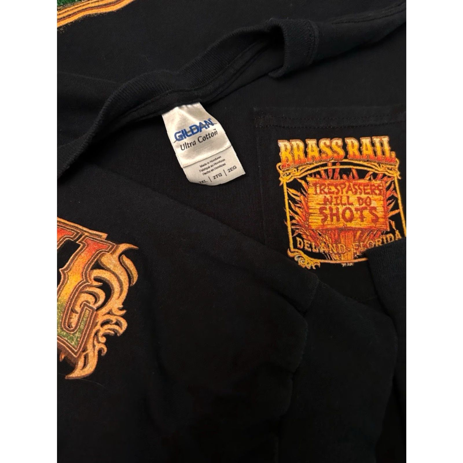 Vintage VINTAGE Y2K Brass Rail Saloon Biker Deland Florida Gator Long Sleeve Shirt 2XL Black Mens 90s Grunge Punk Rock Tattoo Skater Logo Spider Web Size US XXL / EU 58 / 5 - 3 Thumbnail