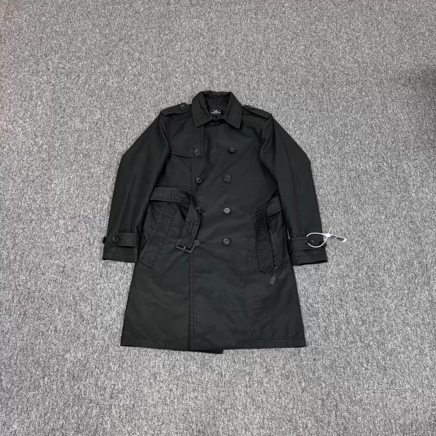 Coach COACH Black Doublebreasted Belted Trench Coat XS Size XS / US 0-2 / IT 36-38 - 1 Thumbnail