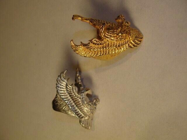 Designer Sterling Silver Eagle Ring with 18 kt Gold Vermeil Unisex Size ONE SIZE - 2 Thumbnail
