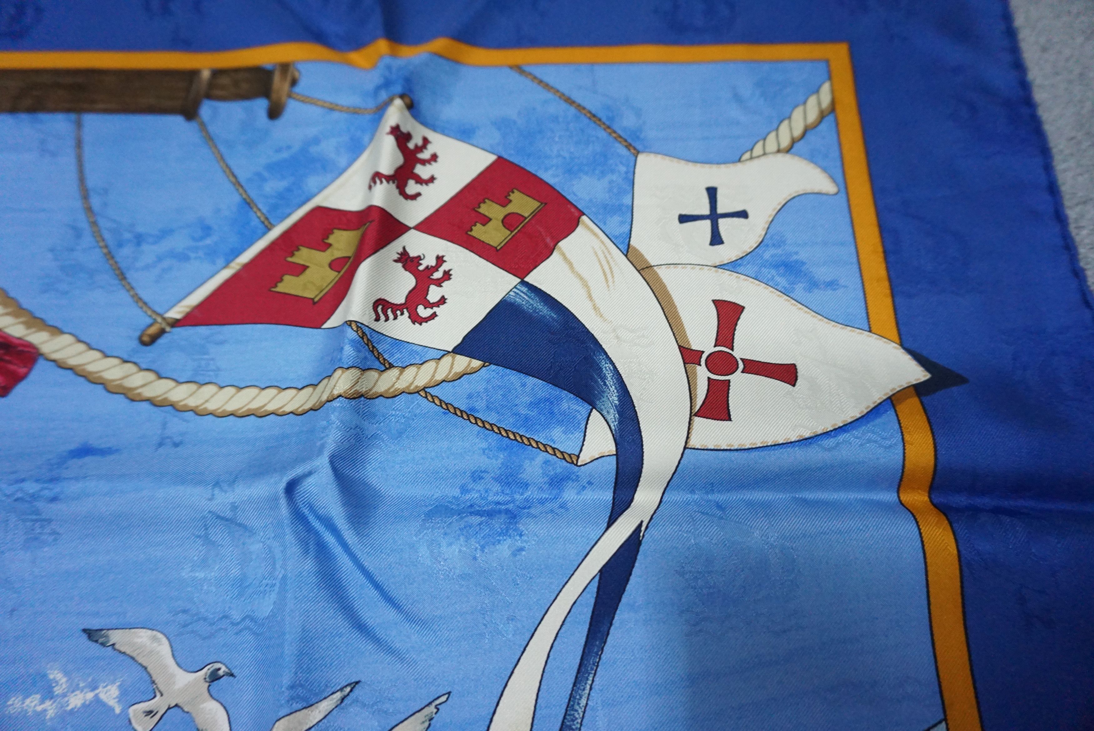 Hermes × Vintage HERME'S CHRISTOPHE COLOMB CARRE 90 VINTAGE SILK SCARF Size ONE SIZE - 9 Thumbnail