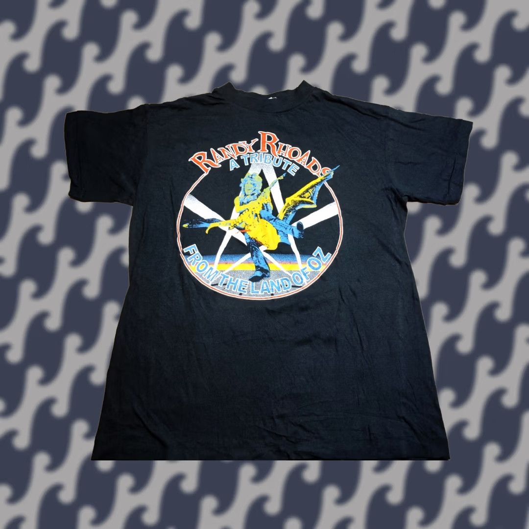 Vintage VINTAGE Ozzy Osbourne T Shirt Size M Randy Rhoads A Tribute Original Promo Shirt Mens Black Cotton Embroidered Short Sleeve 1987 Promo Size US M / EU 48-50 / 2 - 1 Thumbnail