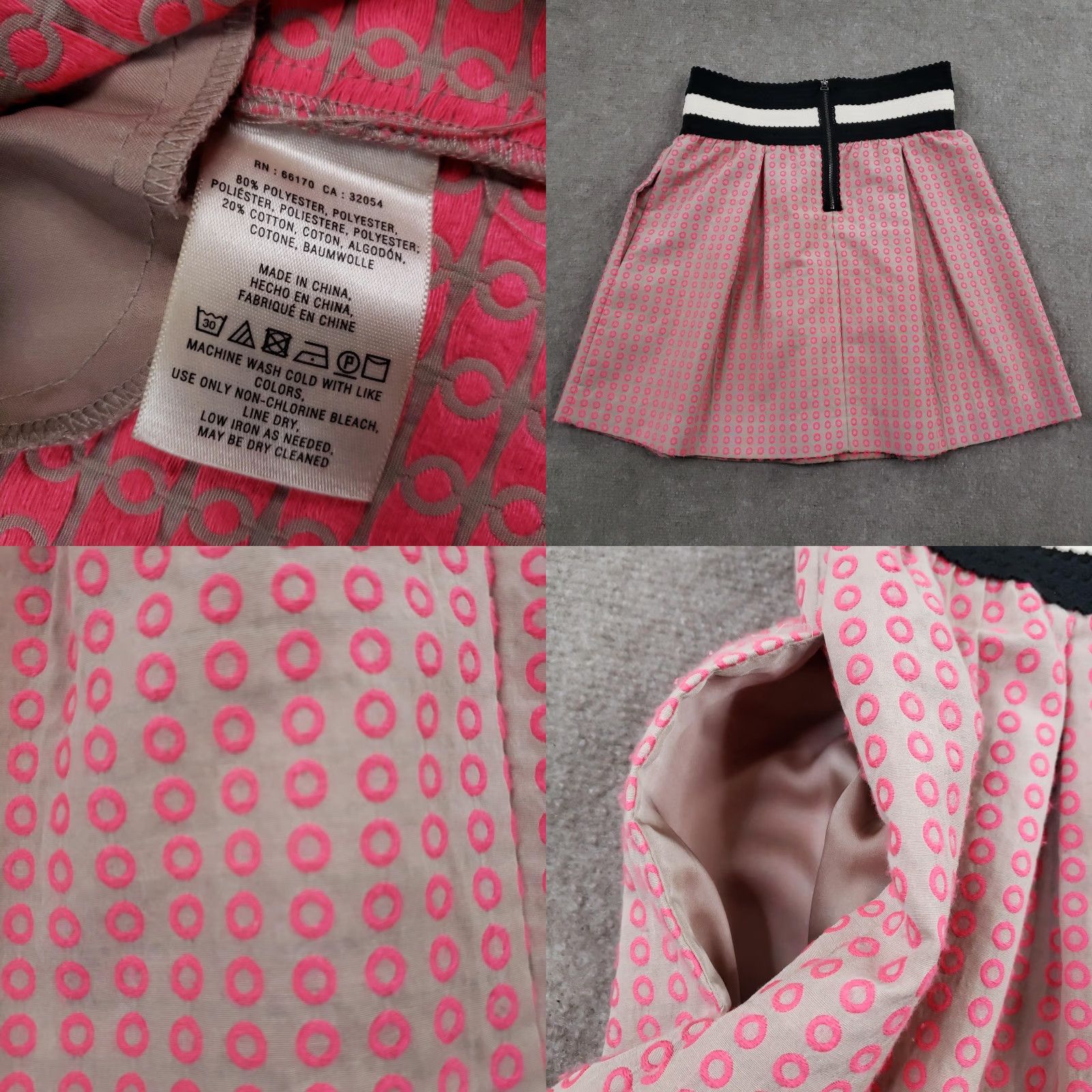 Vintage Maeve Skirt Womens Small Pink Dot Pleated A Line Mini Pockets Anthropologie Size 28" / US 6 / IT 42 - 8 Thumbnail