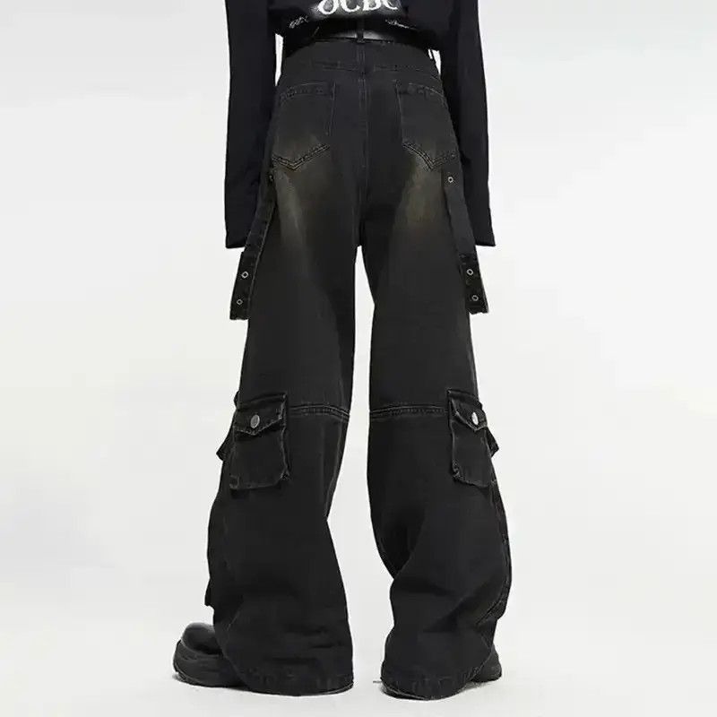 Japanese Brand Summer Men's American High Street Multi Pocket Wide Leg Jean Size US 32 / EU 48 - 3 Thumbnail