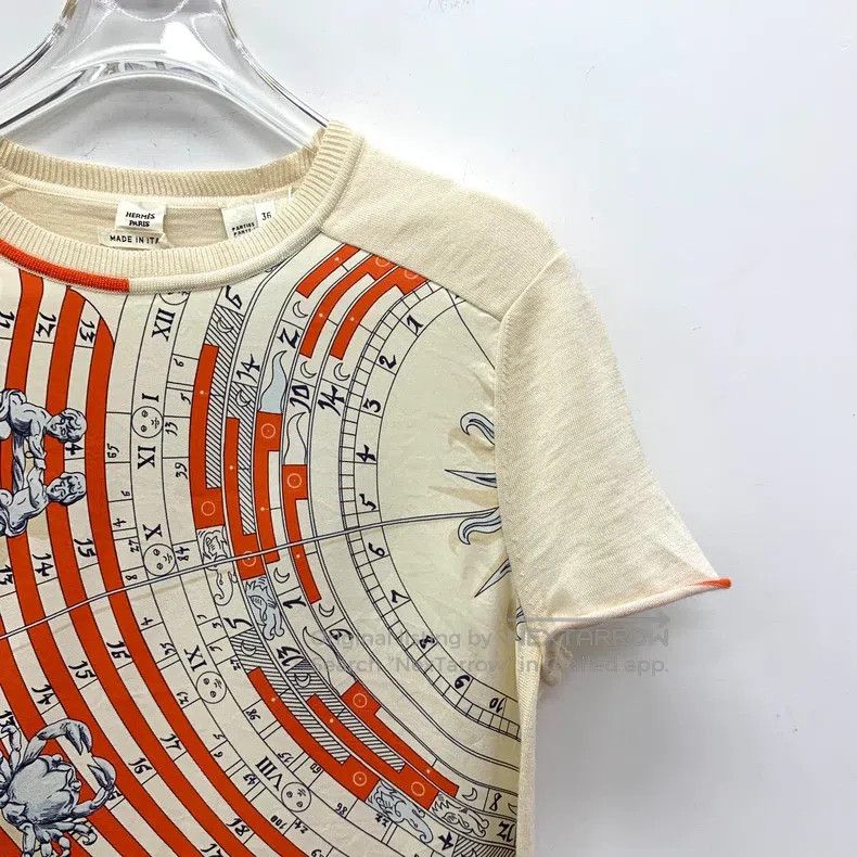 Hermes Hermes Color-blocked constellation compass silk and cashme Size XS / US 0-2 / IT 36-38 - 3 Thumbnail