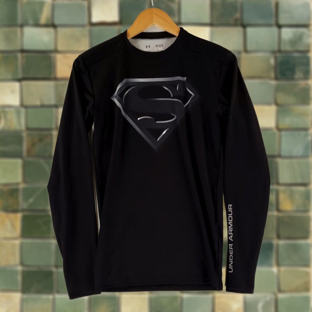 Under Armour Under Armour Shirt Superman Compression Heatgear Black Long Sleeve Mens M Size US M / EU 48-50 / 2 - 1 Thumbnail