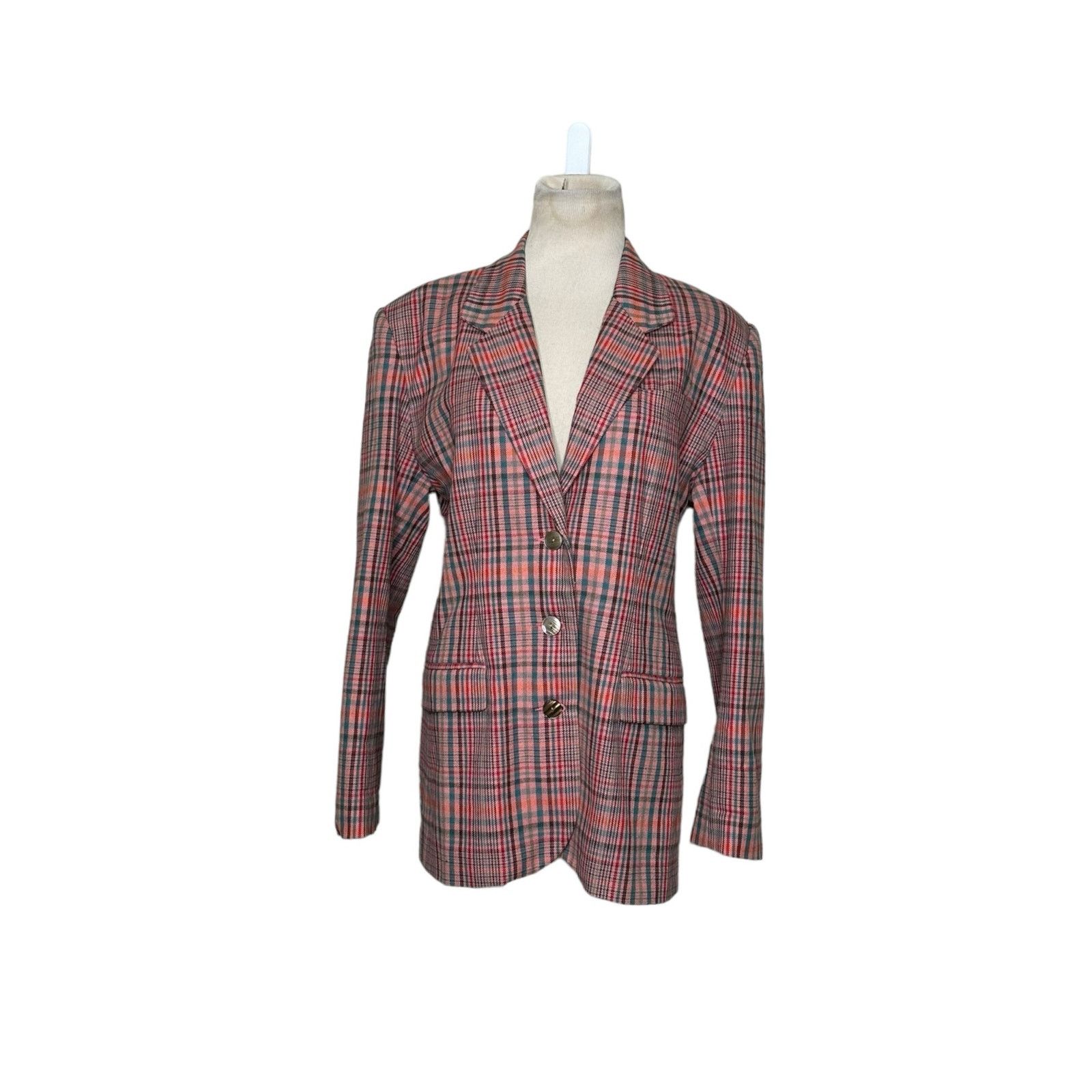 Gap GAP 80's three buttons pink plaid vintage blazer size Large Size L / US 10 / IT 46 - 7 Thumbnail