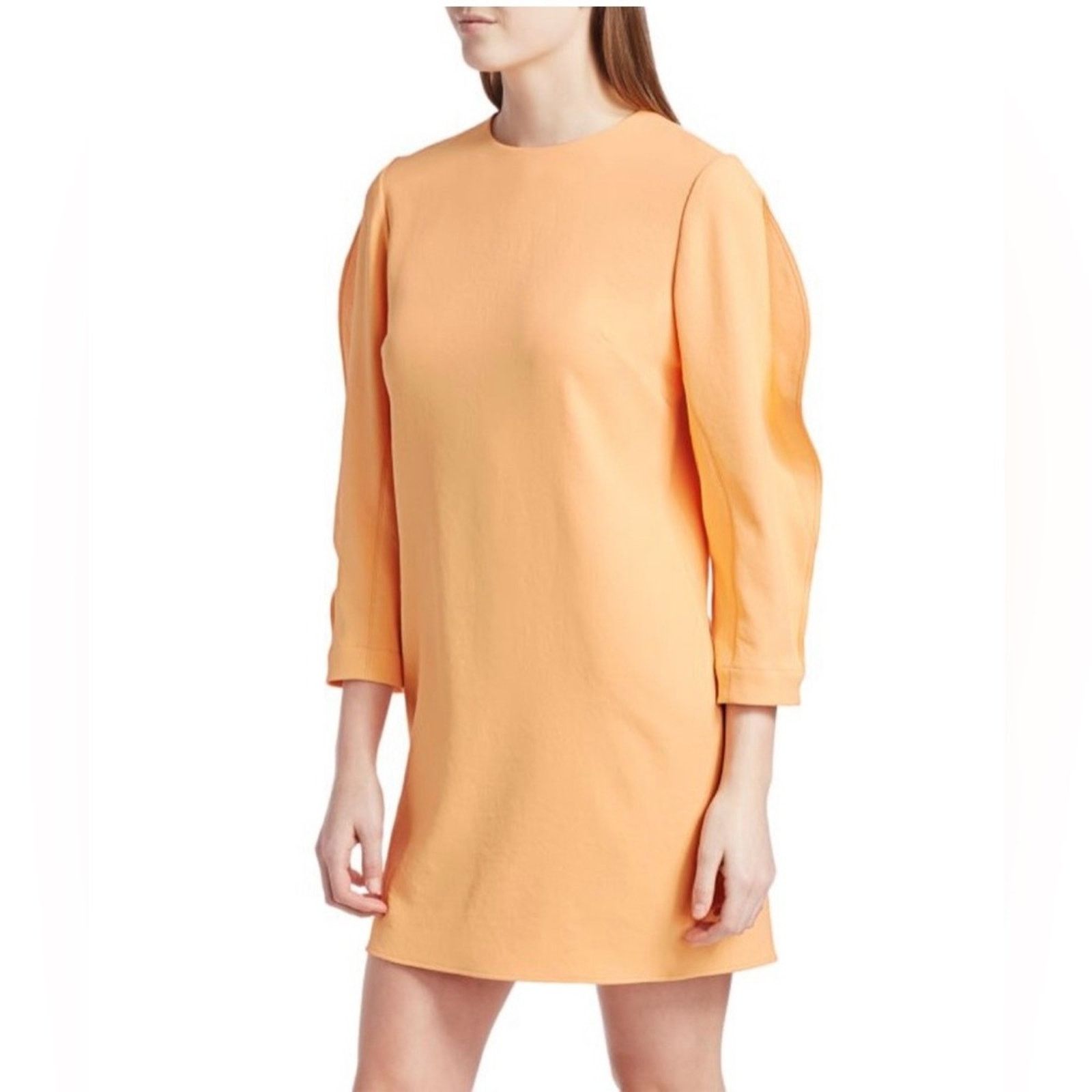 Tibi Tibi Chalky Drqpe Origami-Sleeve Orange Mini Shift Dress 6 Size M / US 6-8 / IT 42-44 - 11 Thumbnail