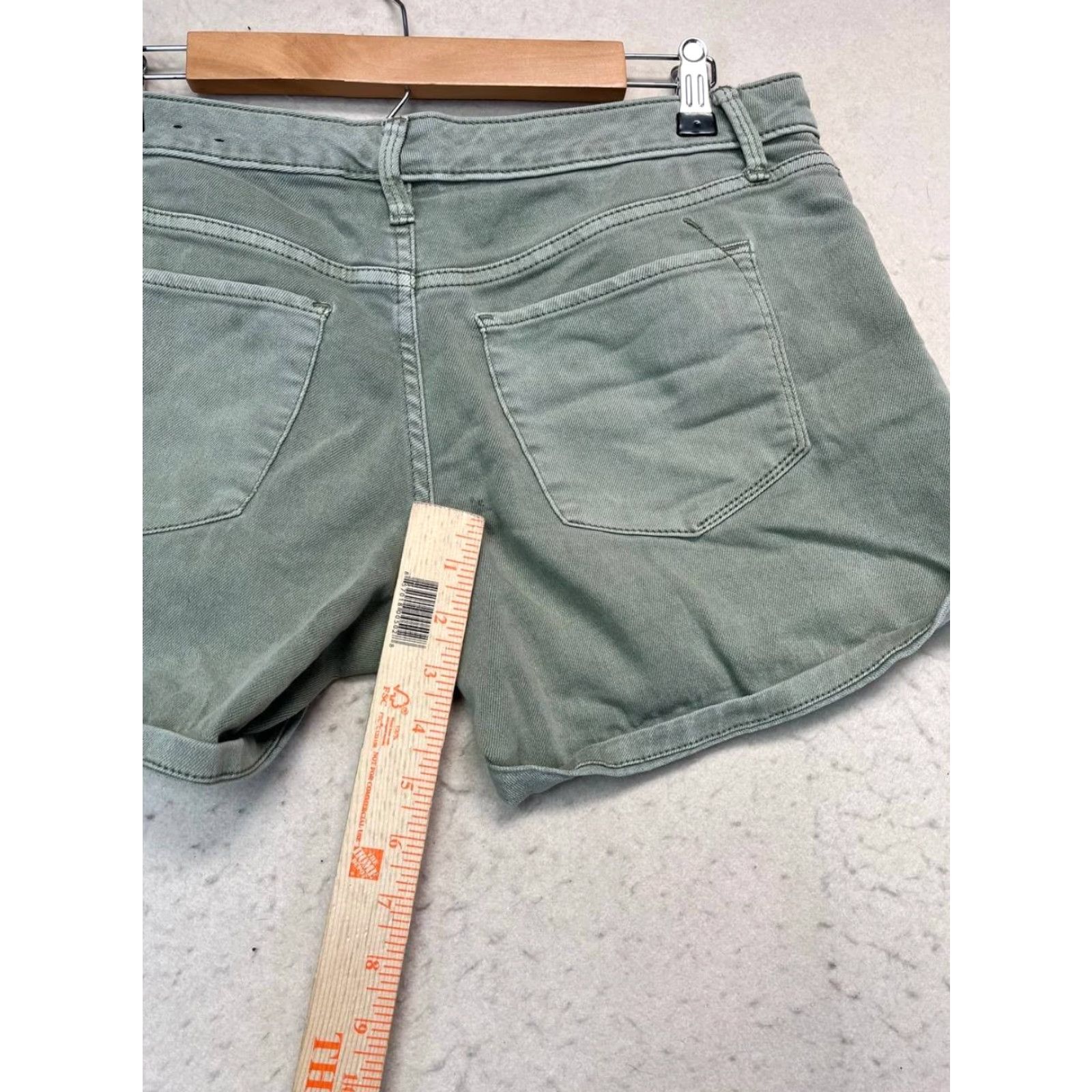 Mossimo Mossimo Denim Womens Mid-Rise Shorts Size 6-28 Green Rise Rolled Cuff Size 26" / US 2 / IT 38 - 5 Thumbnail