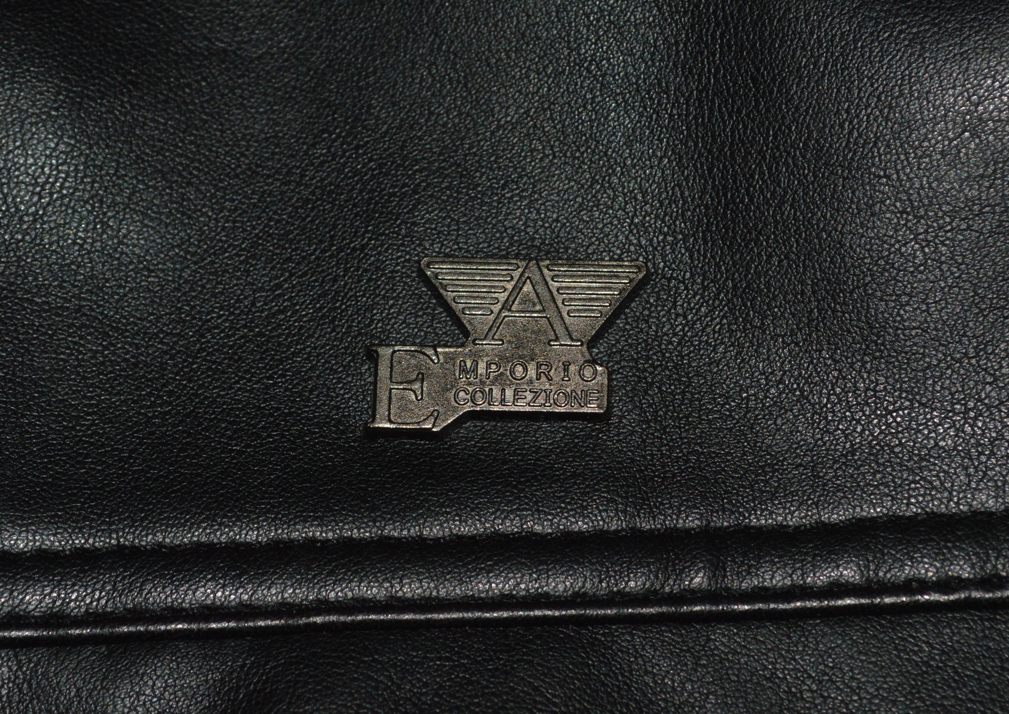 Emporio Armani Emporio Collezioni Leather Metal Patch Jacket with Buttons Size US L / EU 52-54 / 3 - 9 Thumbnail