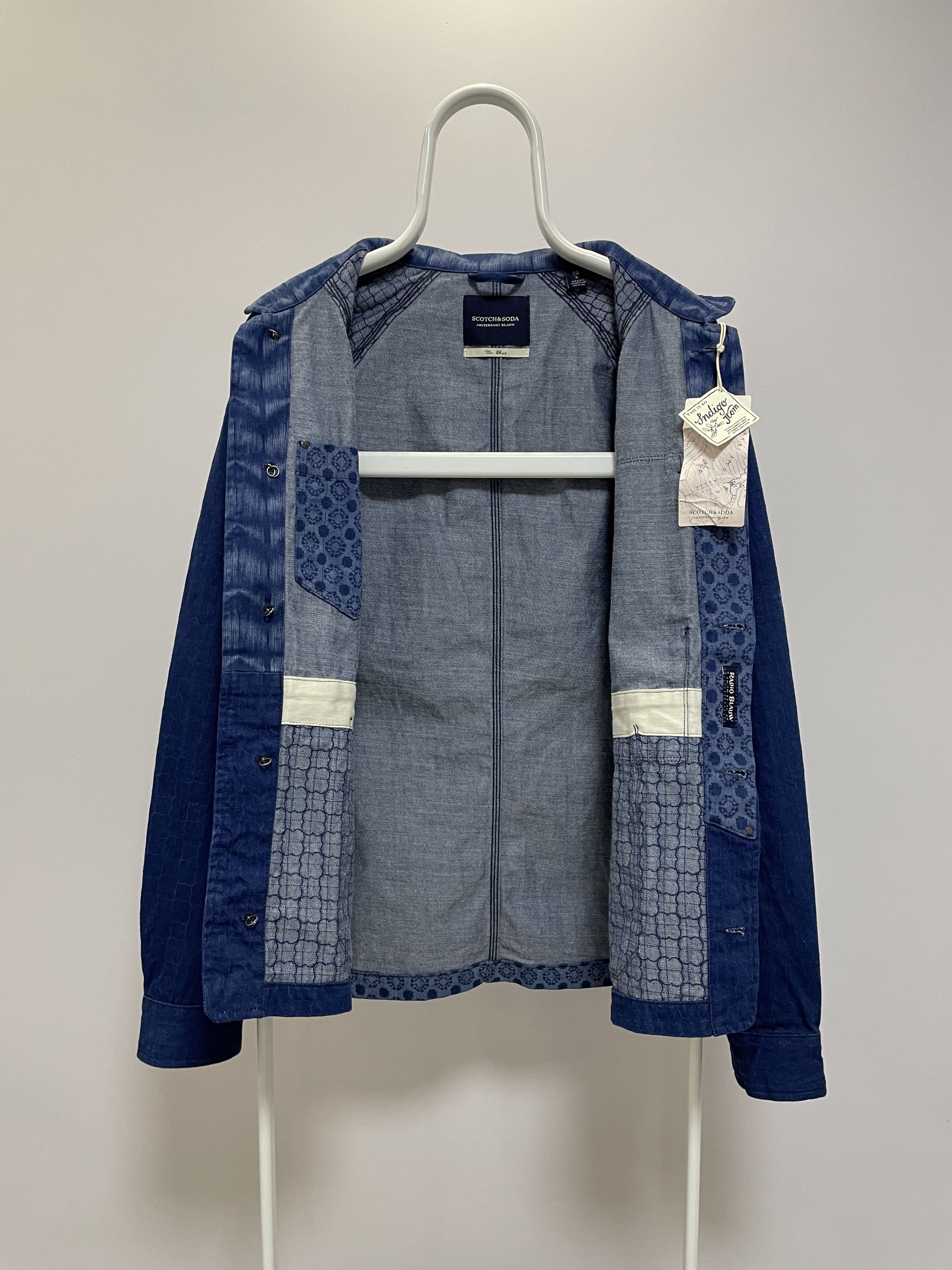 Scotch & Soda SCOTCH & SODA Ams Radio Blauw Denim Jacket Mr. Blue Printed Size US L / EU 52-54 / 3 - 5 Thumbnail