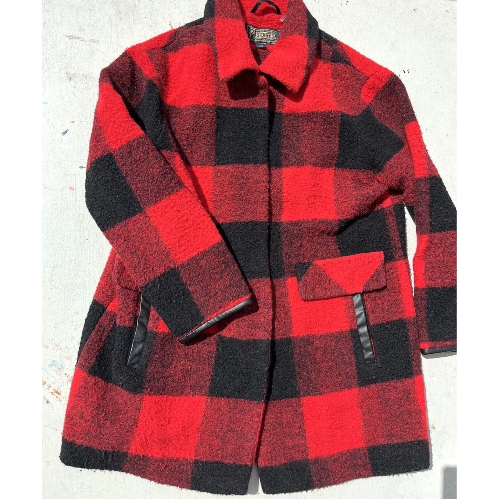 Pendleton VINTAGE Pendleton Women's Jacket Plaid Buffalo Lined Wool Snap City Lumber Bloke Jacket Size L / US 10 / IT 46 - 4 Thumbnail