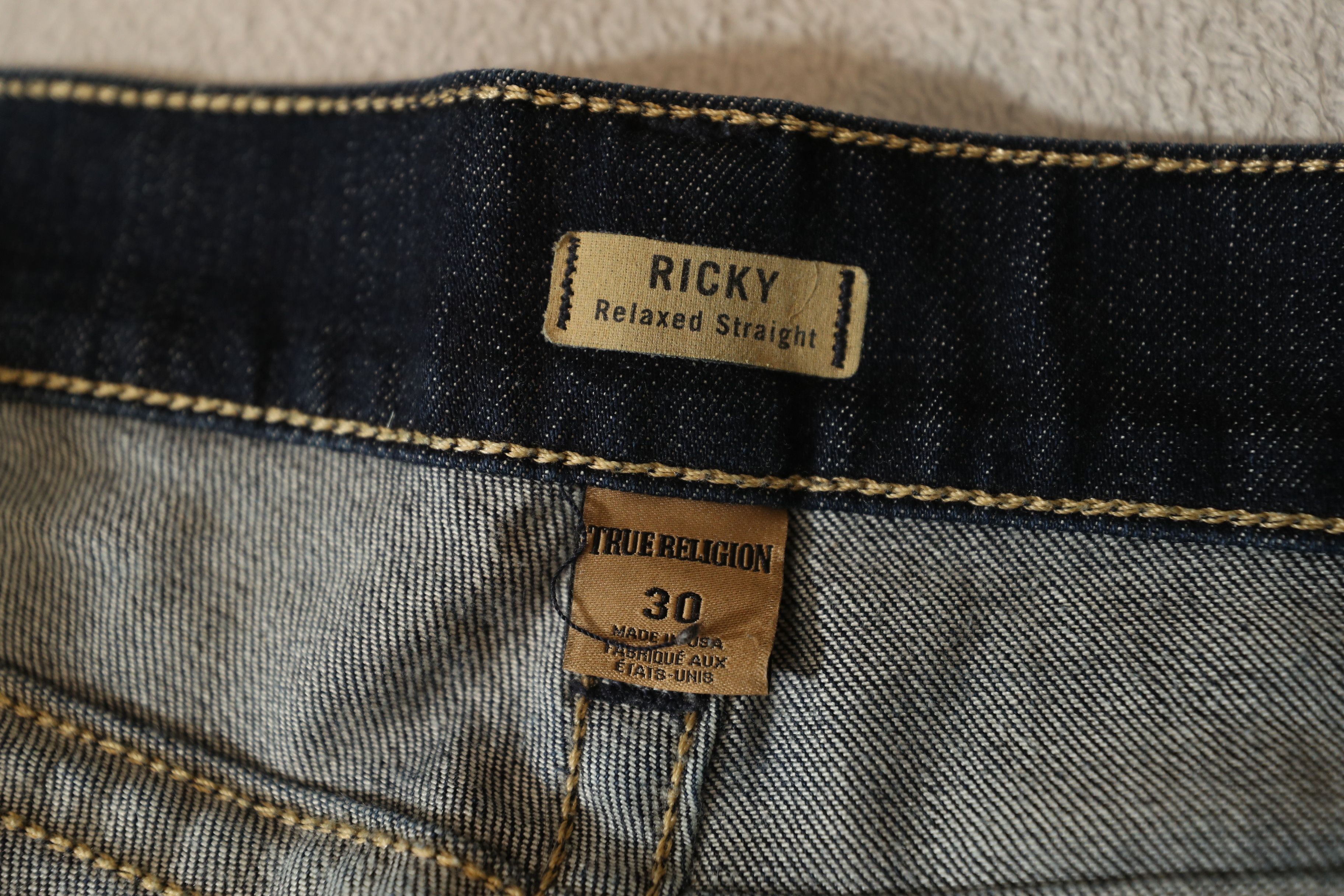 True Religion True Religion Ricky Relaxed Straight Jeans (30) Size US 30 / EU 46 - 13 Thumbnail