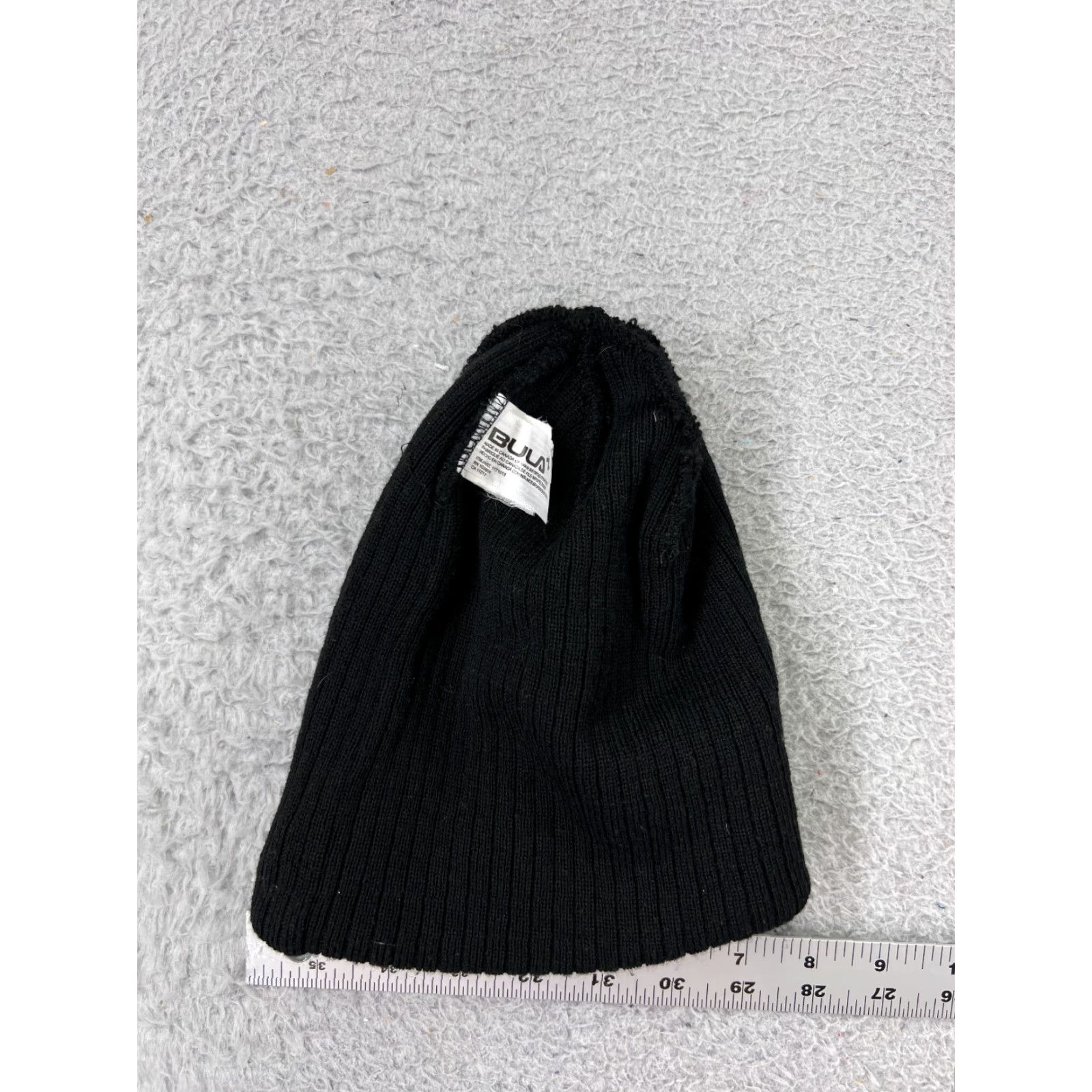 Vintage Bula Beanie Toque Adult One Size Black Knit Hat Wool Blend Snow Ski Logo Beanie Mens Winter Knit Cap Size ONE SIZE - 5 Thumbnail