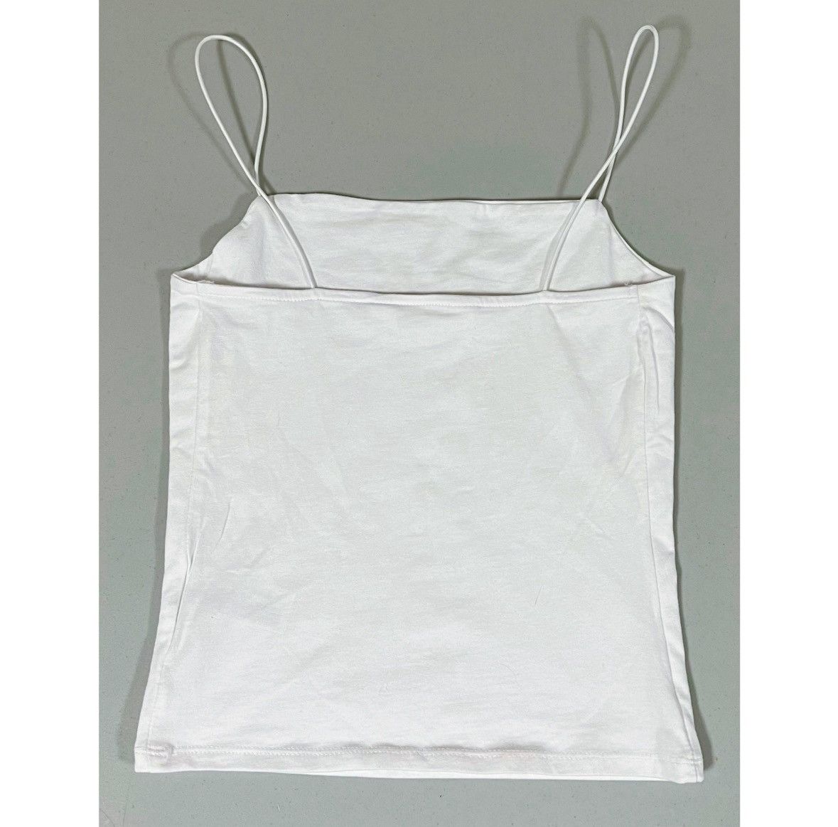 Vintage White Solid Square-Neck Cami Camisole Tank Top Shirt XS 🤍 Size XS / US 0-2 / IT 36-38 - 3 Thumbnail