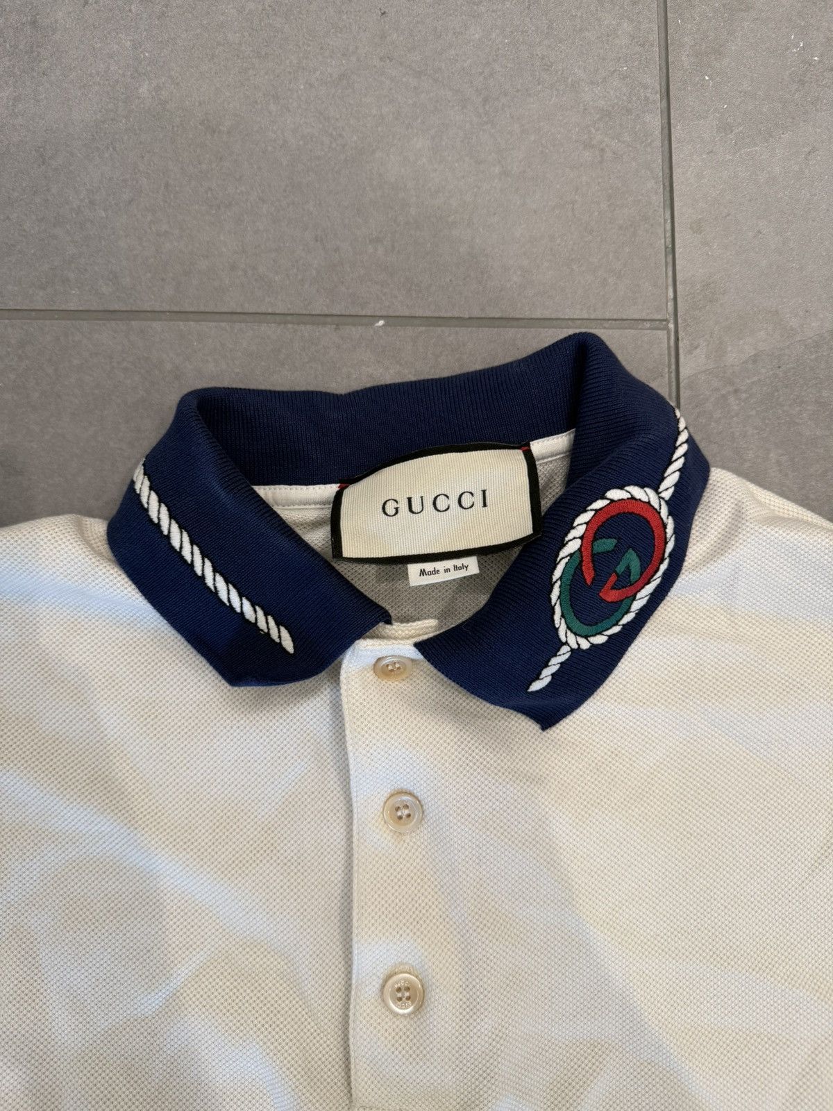 Gucci Gucci Logo Collar Shirt Polo Size US L / EU 52-54 / 3 - 2 Thumbnail