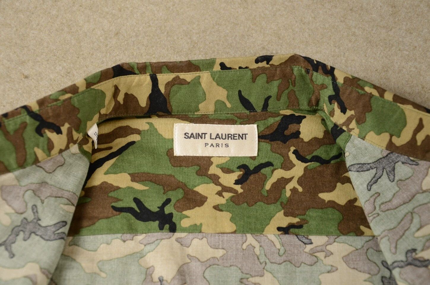 Saint Laurent Paris SLP 2014 Rare Green Camo Shirt Size US XS / EU 42 / 0 - 5 Thumbnail