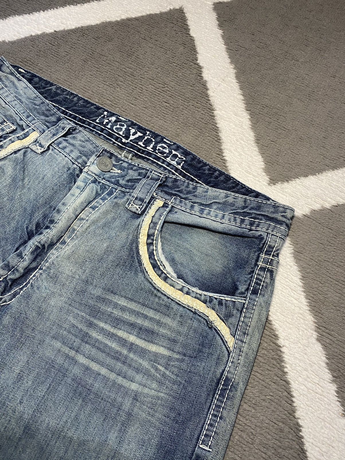 Affliction × True Religion × Vintage Project Mayhem vintage look washed denim straight pants Size US 36 / EU 52 - 14 Thumbnail