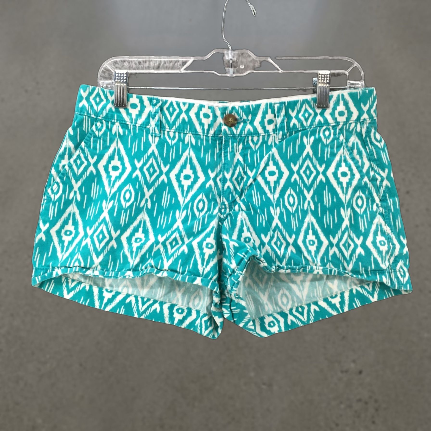 Old Navy Old Navy Chino Shorts Womens 4 Blue Cotton Mid Rise Side Pocket Zip Fly Casual Size 27" / US 4 / IT 40 - 1 Thumbnail