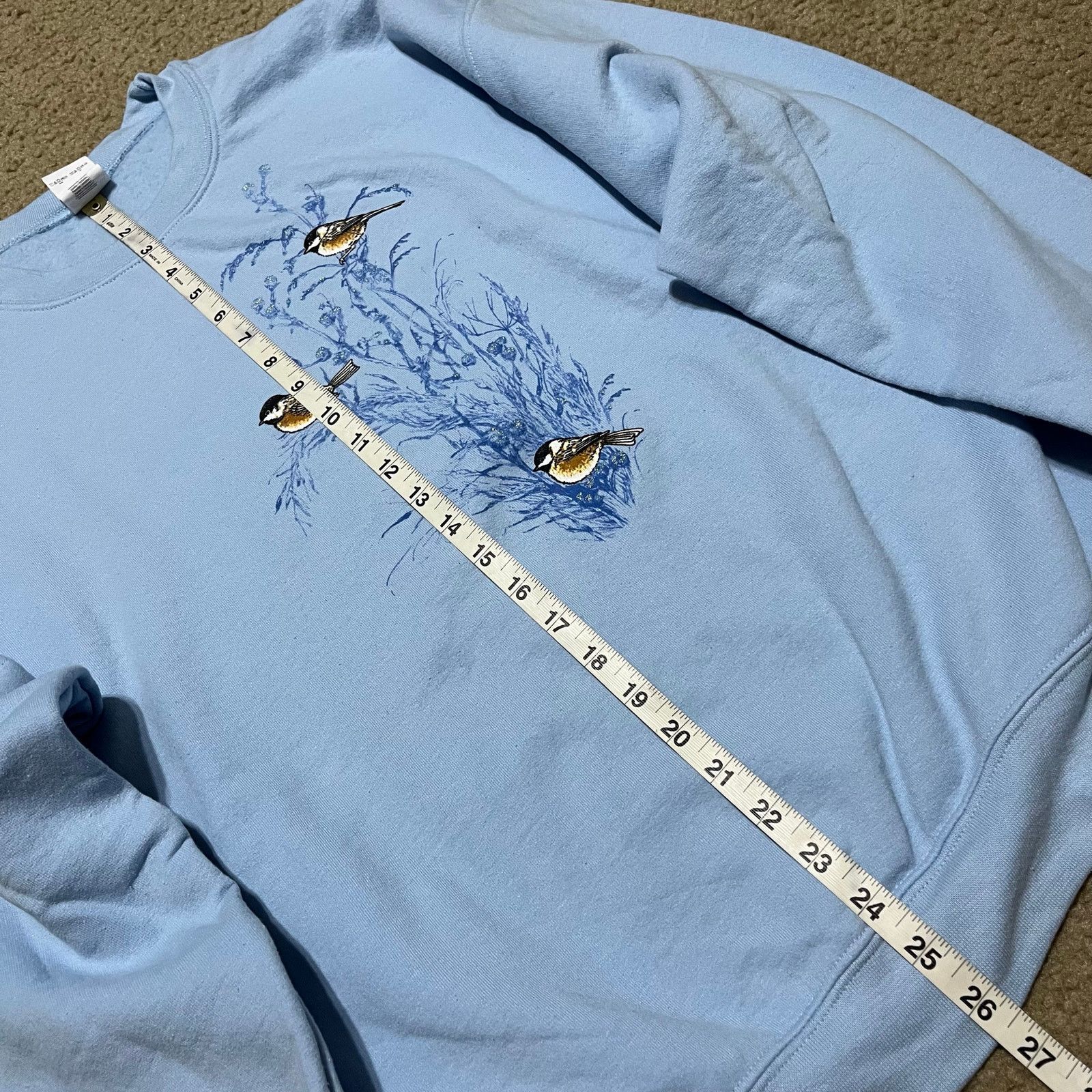 Gildan Gildan Birds in Tree Branches Nature Baby Blue Crewneck Larg Size US L / EU 52-54 / 3 - 5 Thumbnail
