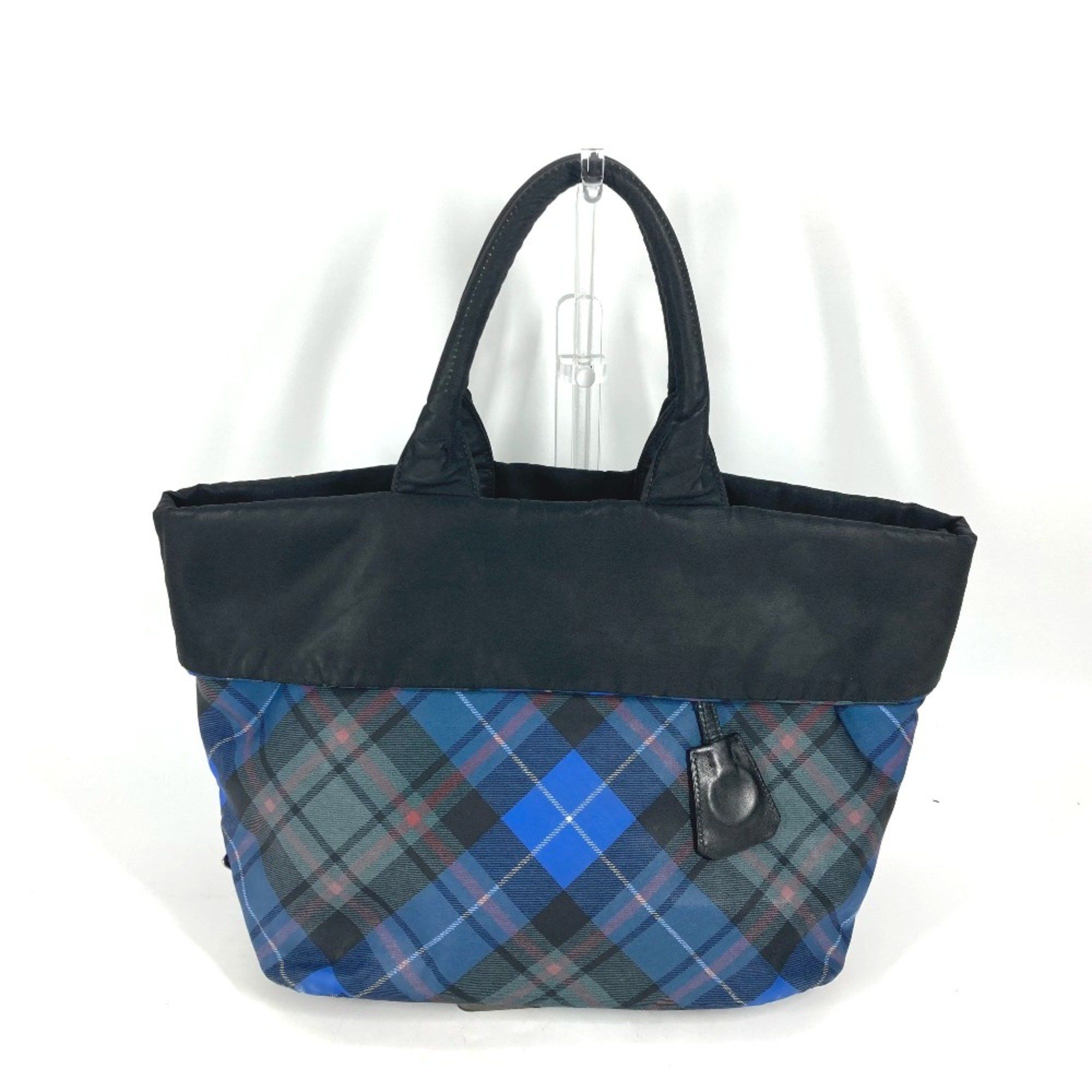 Prada PRADA check Tote Bag Shoulder Bag Black Blue x Green Size ONE SIZE - 1 Thumbnail