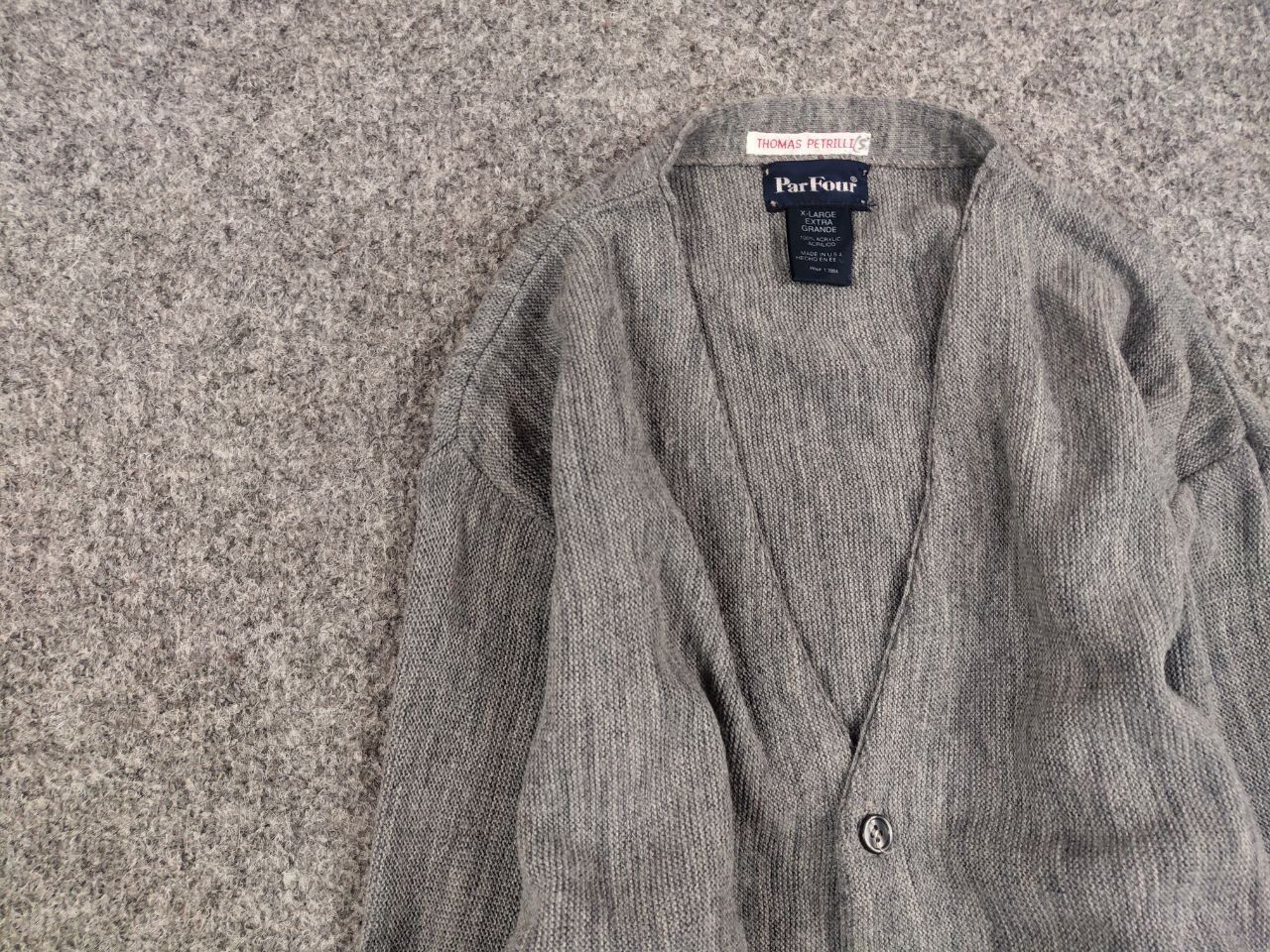 Vintage Vintage 90's Park Four Made in USA Black Cardigan Sweater Size US XL / EU 56 / 4 - 11 Thumbnail