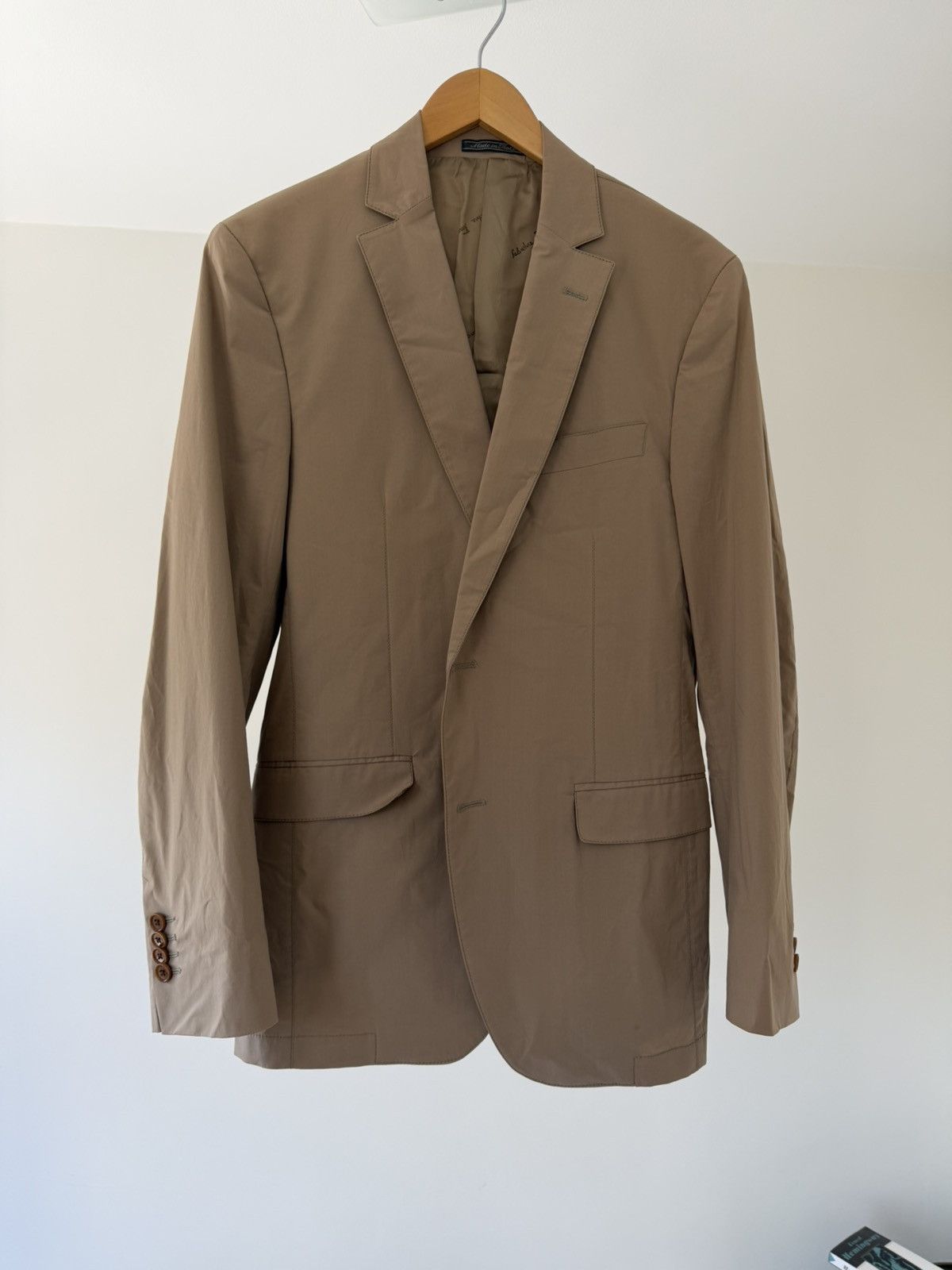 Salvatore Ferragamo Brown Cotton Blazer Size 48R - 1 Thumbnail
