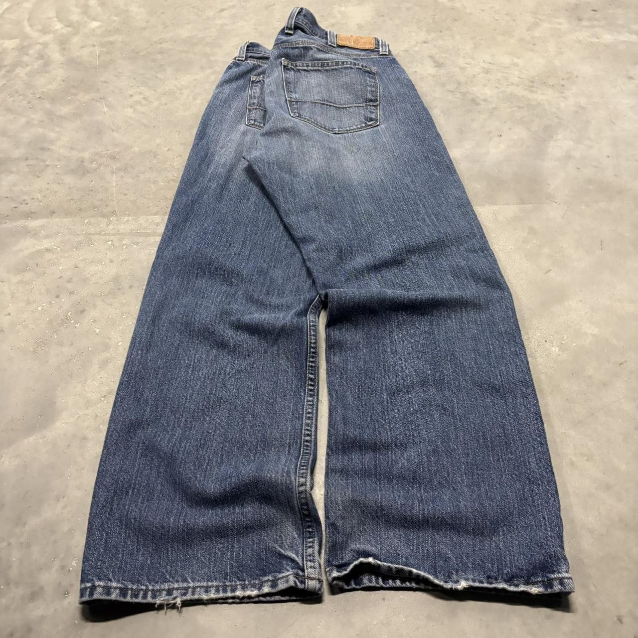 Japanese Brand × Vintage Crazy Vintage Y2K/2000s Baggy Grunge Dark Wash Denim Jeans! Size US 38 / EU 54 - 4 Thumbnail