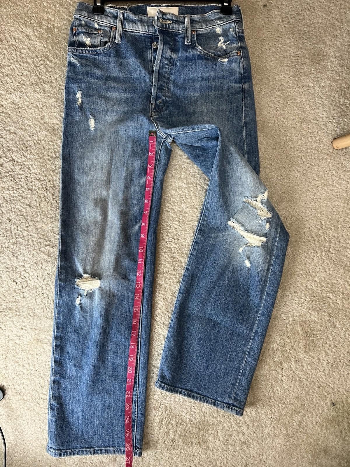 Indian Motorcycle MOTHER Superior The Rambler Ankle Distressed Jeans Size 28 Size 28" / US 6 / IT 42 - 9 Thumbnail