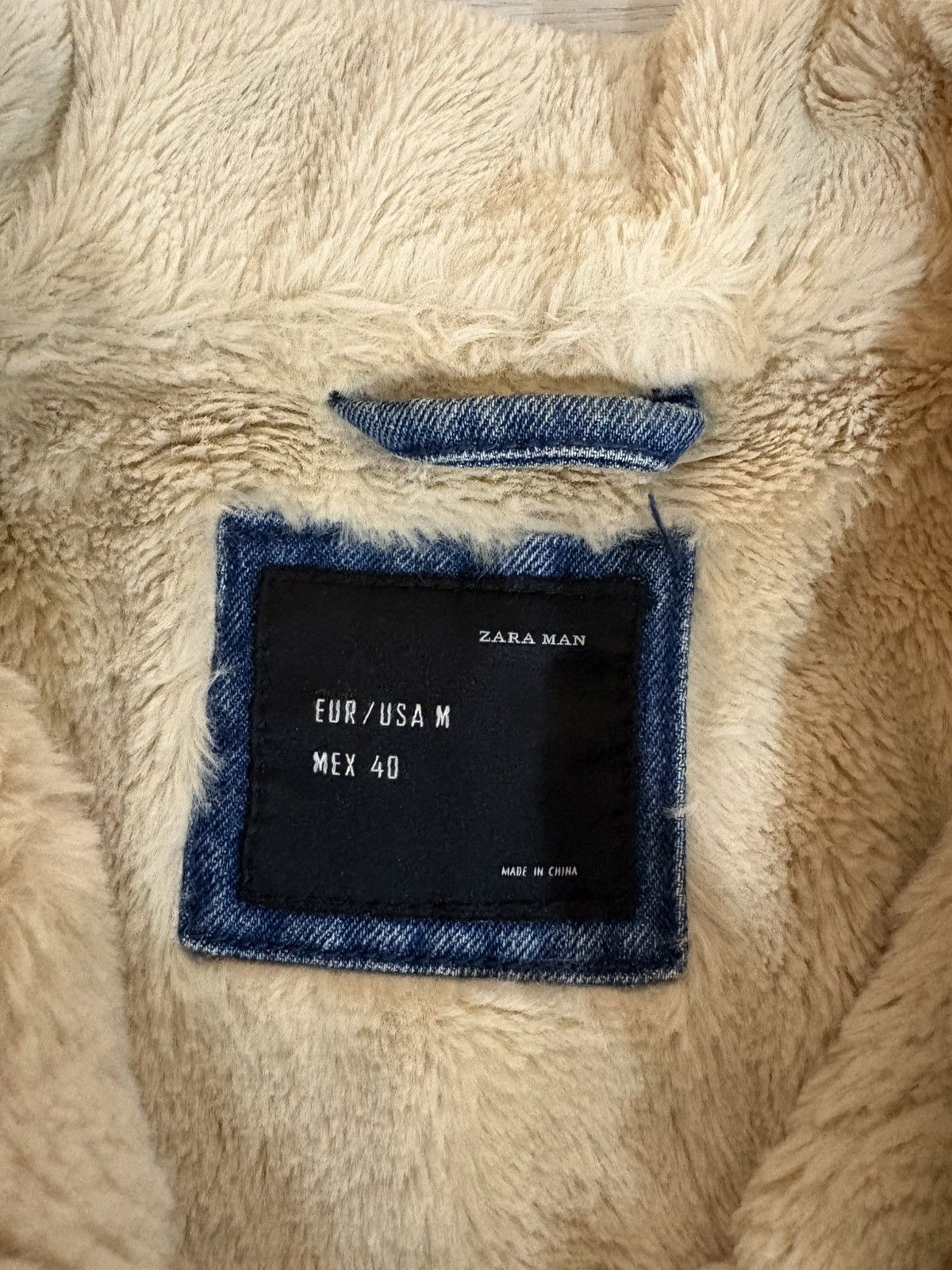 Zara Zara blue denim Sherpa faux fur jacket Size US M / EU 48-50 / 2 - 3 Thumbnail