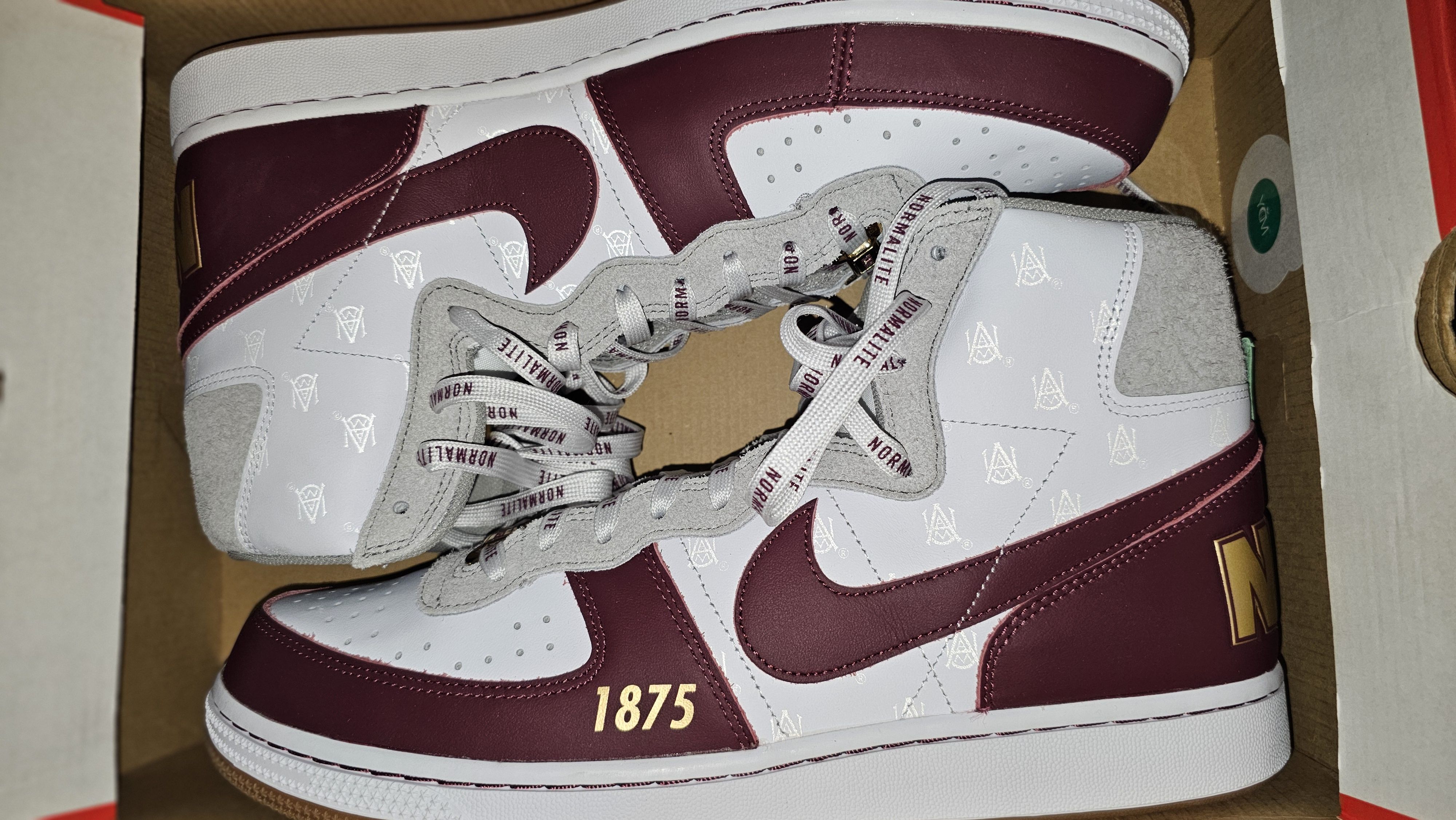 image of Nike Terminator High Alabama A&m University Shoes in Crimson/White, Men's (Size 13)