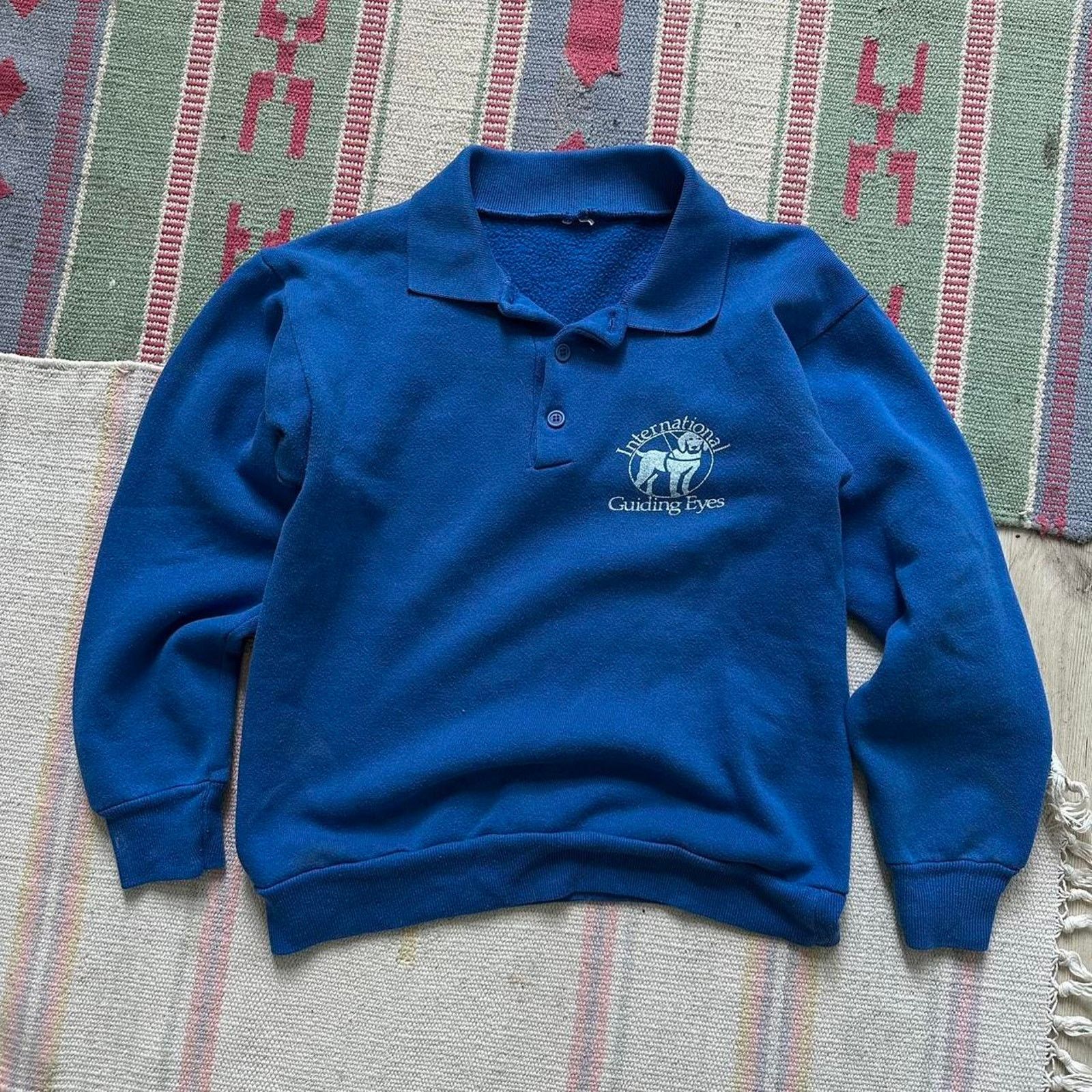 Vintage vintage 70s 80s dog walking blind rugby Crewneck sweatshirt Size S / US 4 / IT 40 - 2 Thumbnail