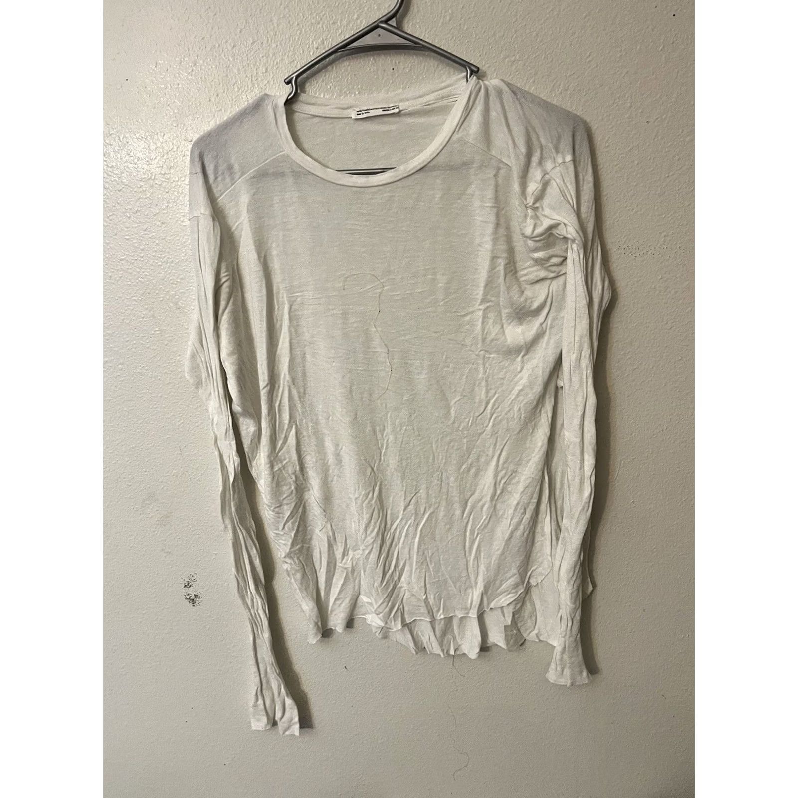 Zara Zara Solid White Knit Long Sleeve Top Womens Small Blouse Tight Knit S White Size S / US 4 / IT 40 - 2 Thumbnail