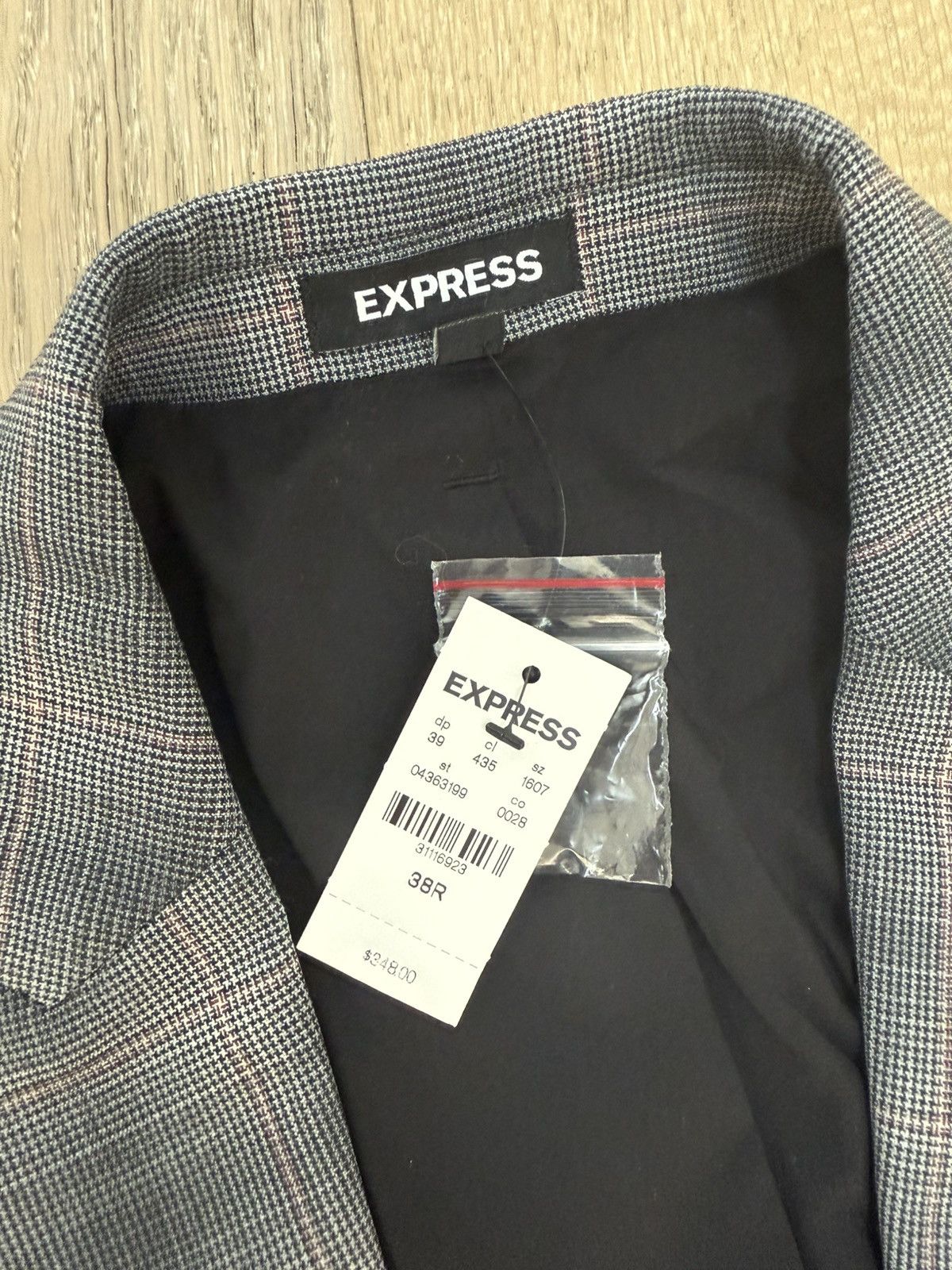 Express Express Slim Navy Wool Blend Suit Jacket 38R Size 38R - 3 Thumbnail