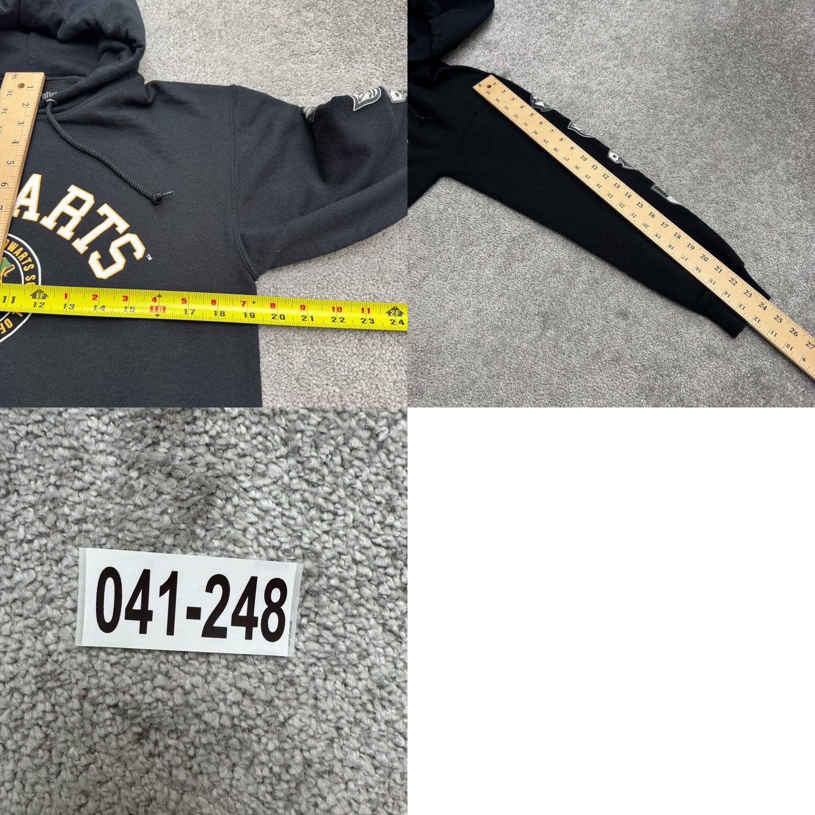 Vintage Harry Potter Hogwarts Hoodie Pullover Sweatshirt Mens S Black Fleece Logo 1/4 Zip Hooded Winter All Seasons Size US S / EU 44-46 / 1 - 9 Thumbnail