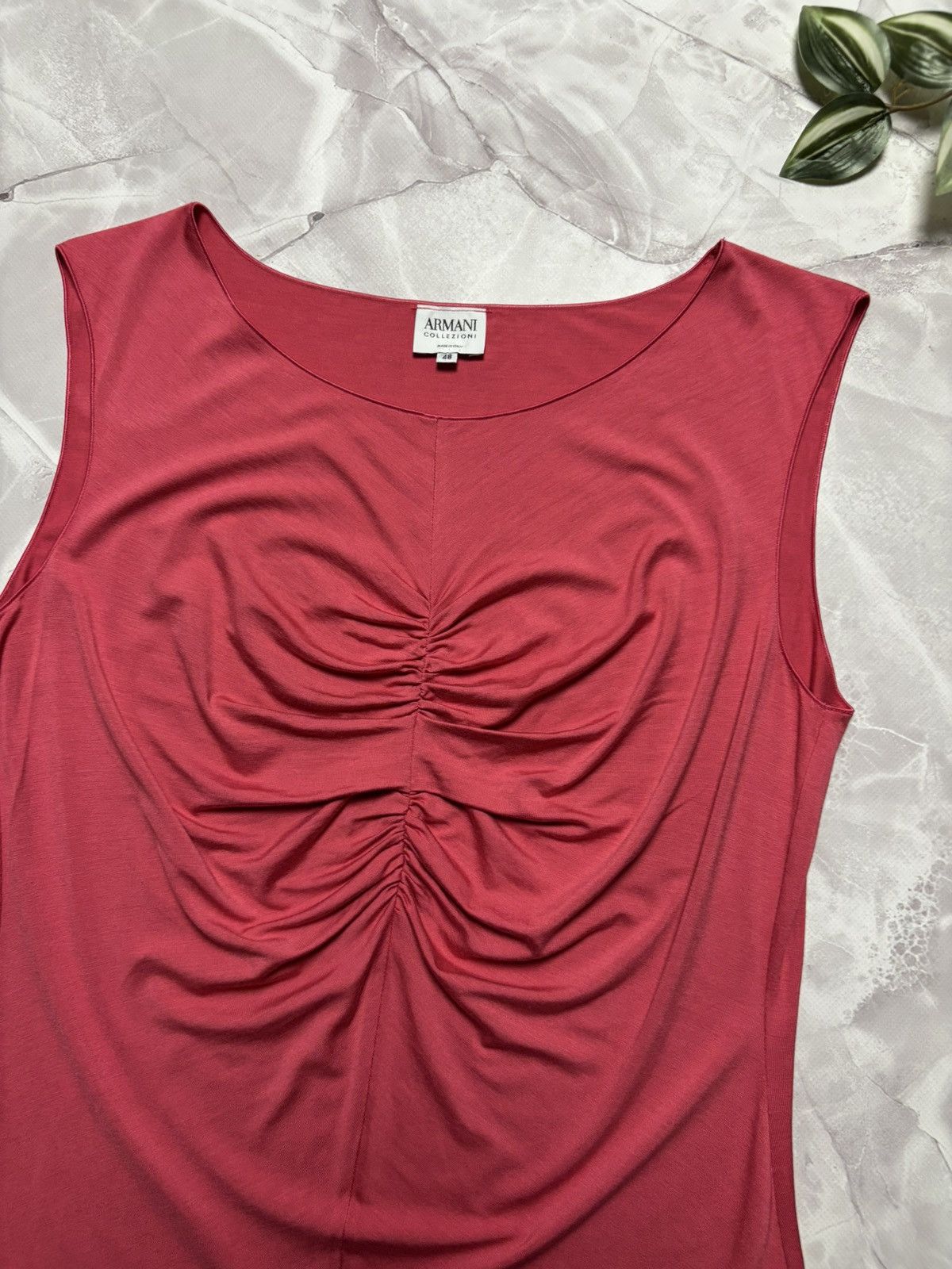 Armani Collezioni Armani Collezioni Ruched Sleeveless Top Pink Womens US 12 Size XL / US 12-14 / IT 48-50 - 4 Thumbnail