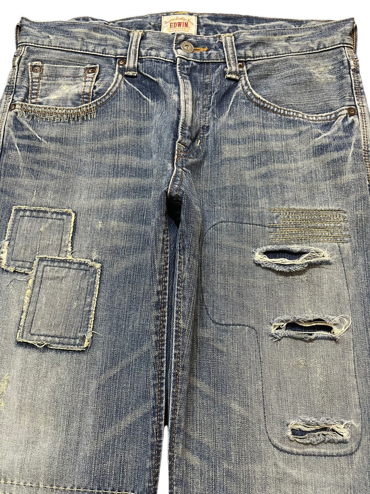 Edwin Edwin XV Exclusive Vintage Faded Distressed Loose Jeans Size US 33 - 3 Thumbnail