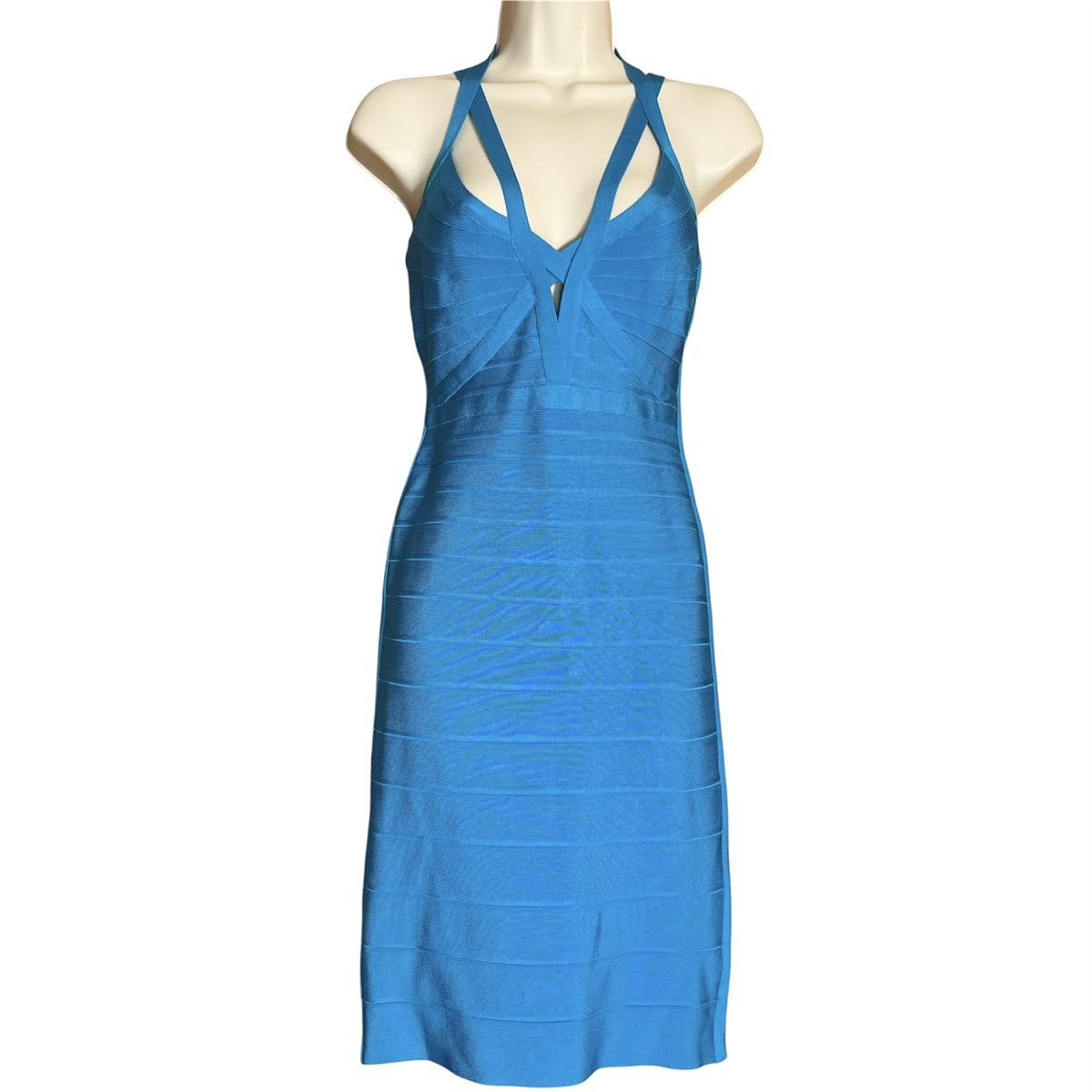 Herve Leger NWT Herve Leger LUCEE Bandage Dress Halter Turquoise M Size M / US 6-8 / IT 42-44 - 1 Thumbnail
