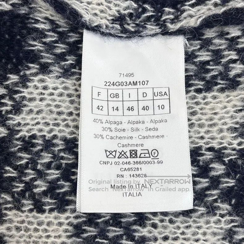 Dior Dior Dark blue plaid alpaca wool mulberry silk cashmere ca Size M / US 6-8 / IT 42-44 - 6 Thumbnail