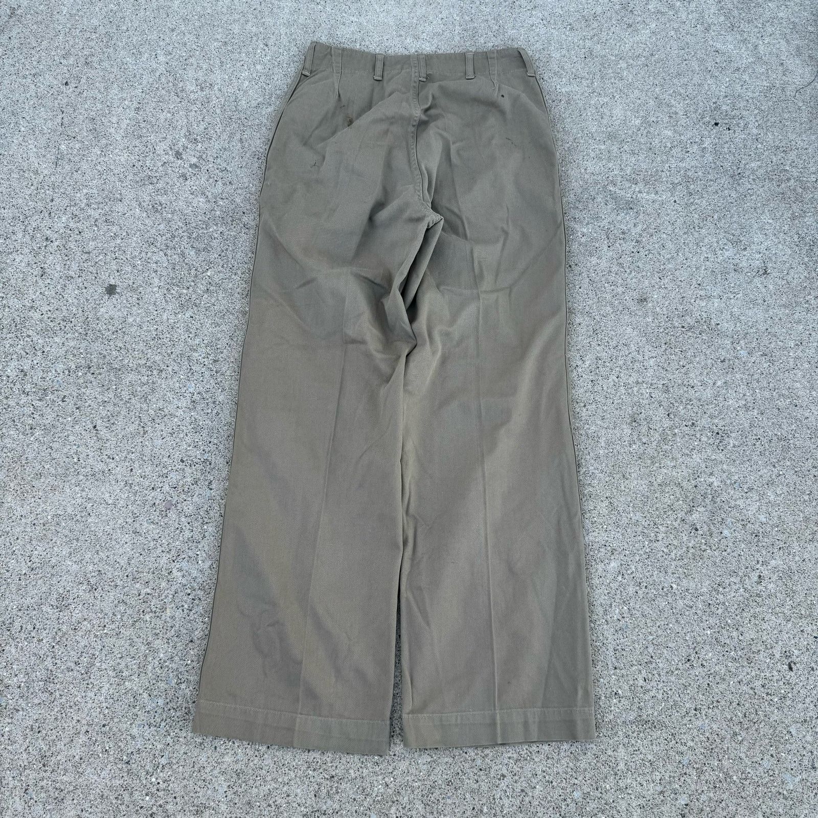 Vintage Original WWII US Army Khaki Trousers Size US 28 / EU 44 - 3 Thumbnail