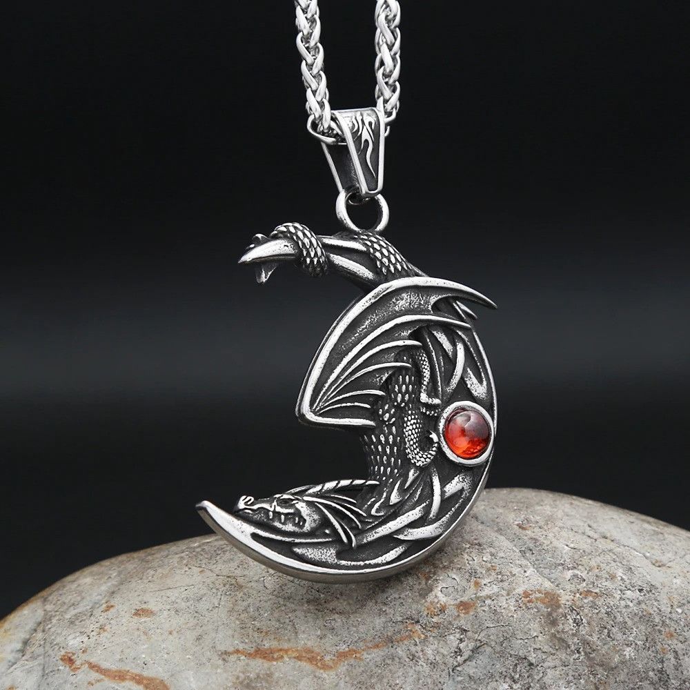 Other Sleeping Dragon On Moon Pendant Necklace Size ONE SIZE - 5 Thumbnail