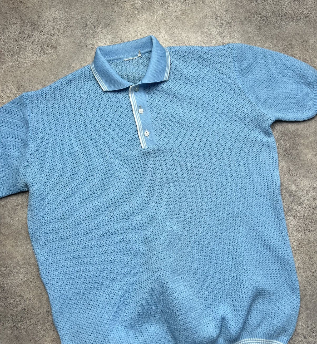 Japanese Brand × Vintage Vintage Japanese knit mesh retro polo shirt Size US L / EU 52-54 / 3 - 3 Thumbnail