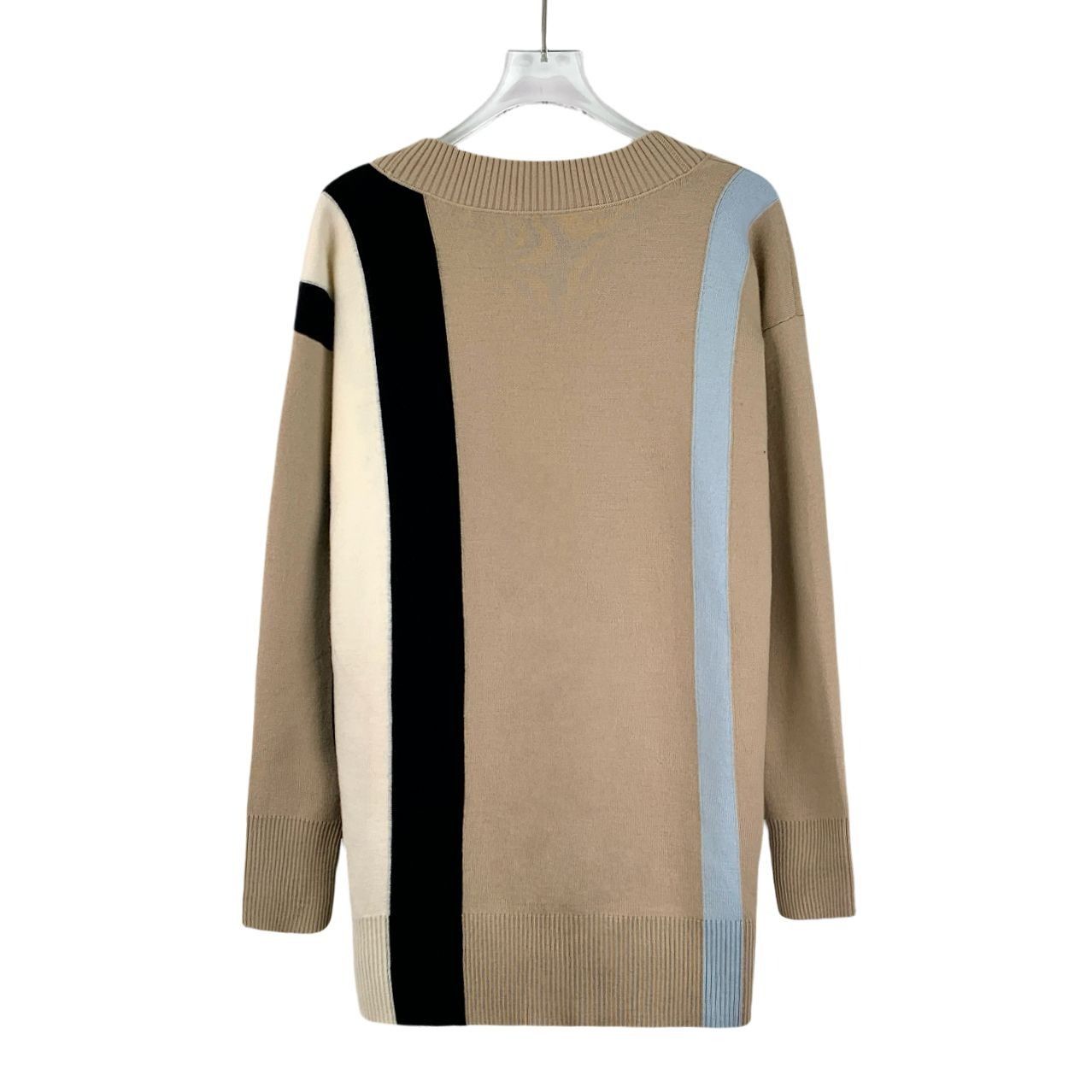 Burberry Burberry Khaki Logo Print Wool V-Neck Single-Breasted Long-S Size XS / US 0-2 / IT 36-38 - 7 Thumbnail