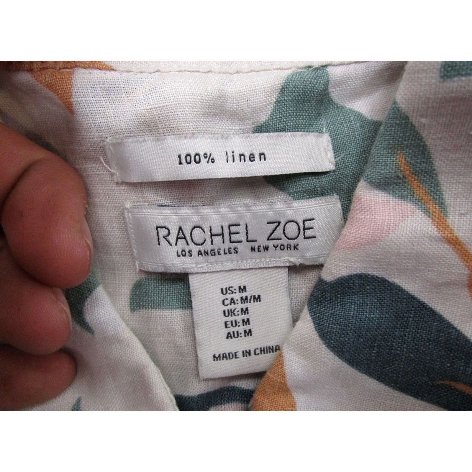 Rachel Zoe Rachel Zoe Mini Shirt Dress Women’s Linen Button Down Pockets Floral Multicolor Size M Size M / US 6-8 / IT 42-44 - 4 Thumbnail